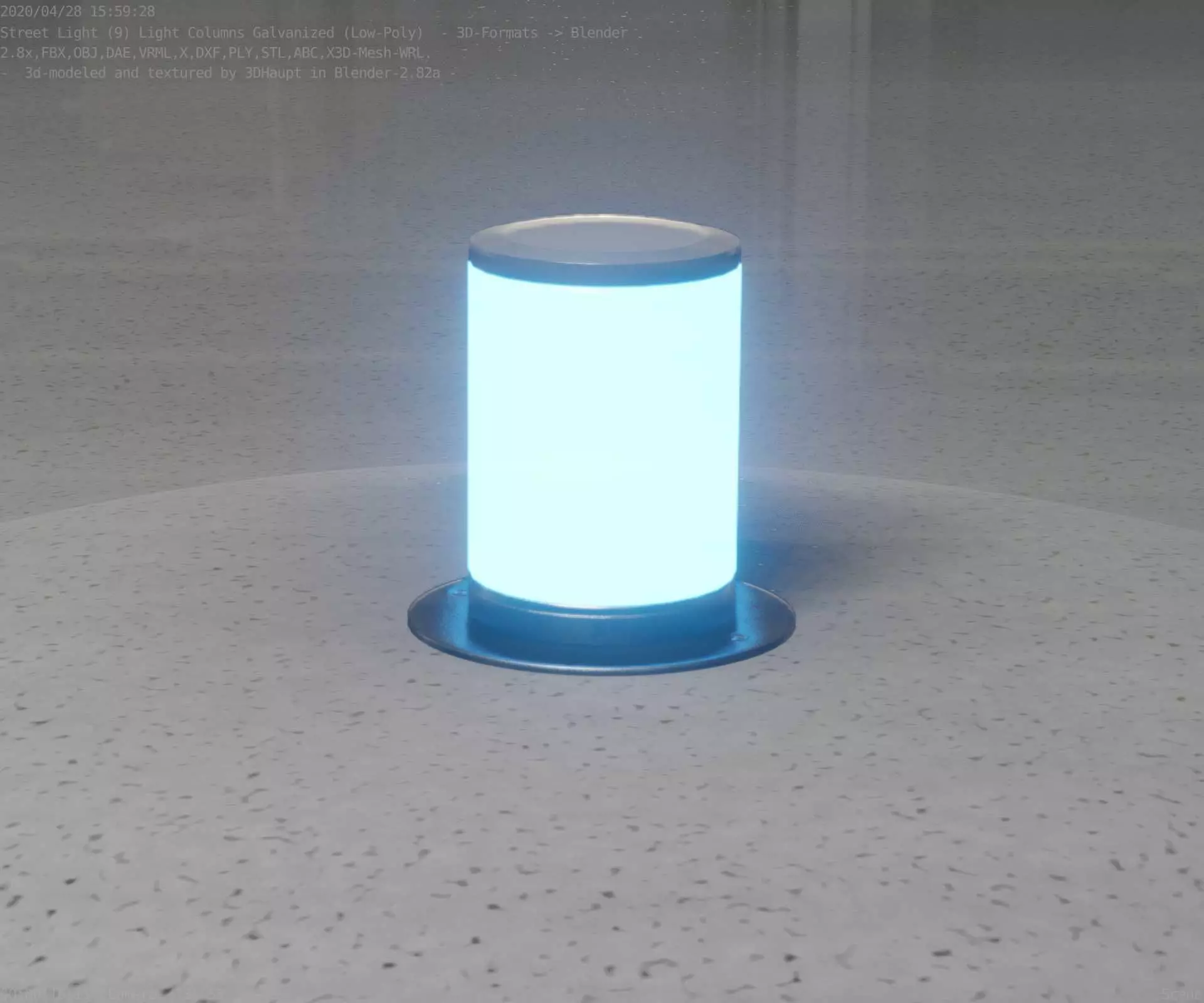 Galvanized Light-Column -4- Street-Light 9 Low-poly 3D model