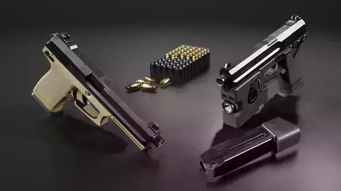 HK Mark 23 45acp SOCOM Handgun Low-poly 3D model