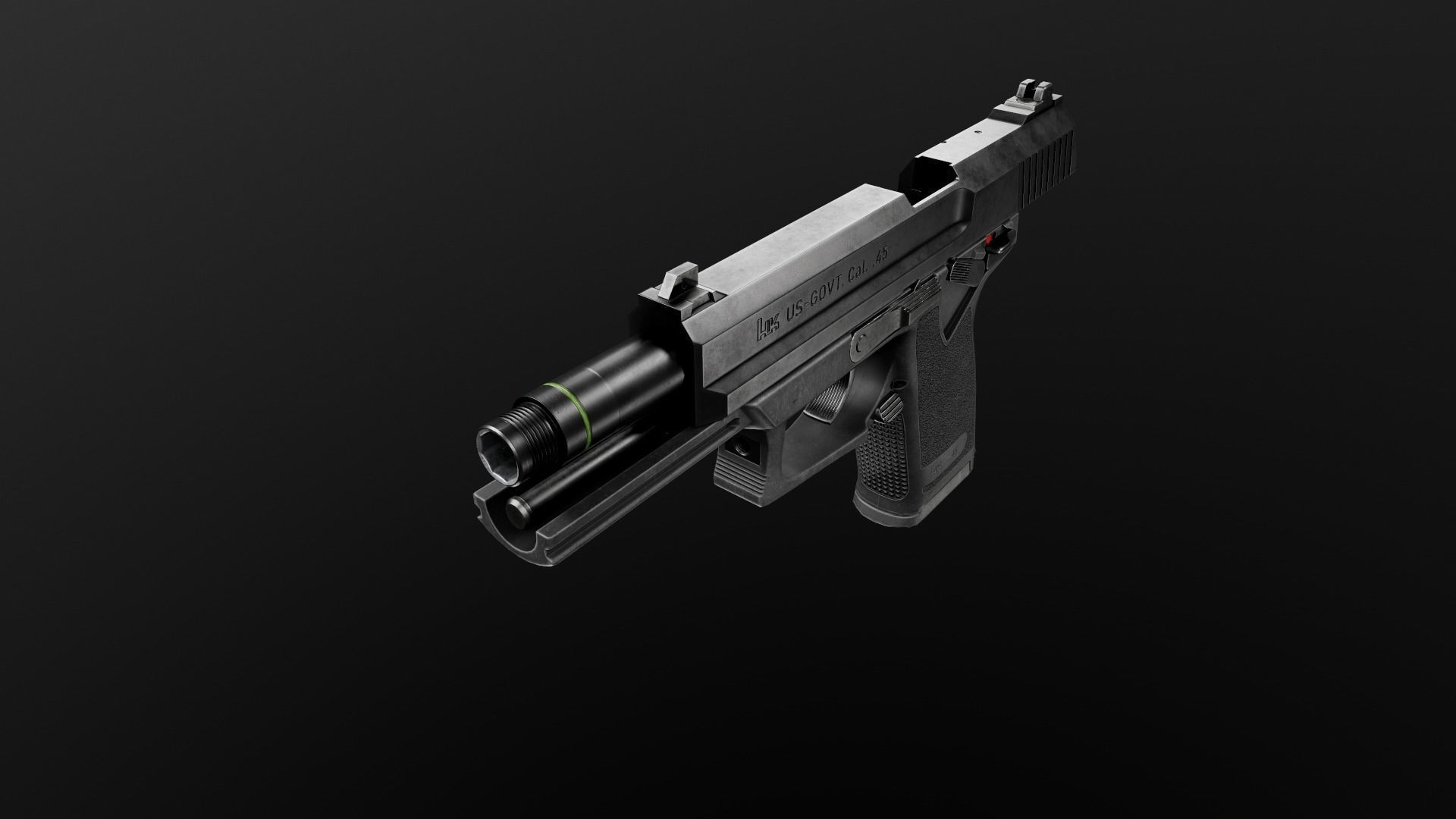 HK Mark 23 45acp SOCOM Handgun Low-poly 3D model_24