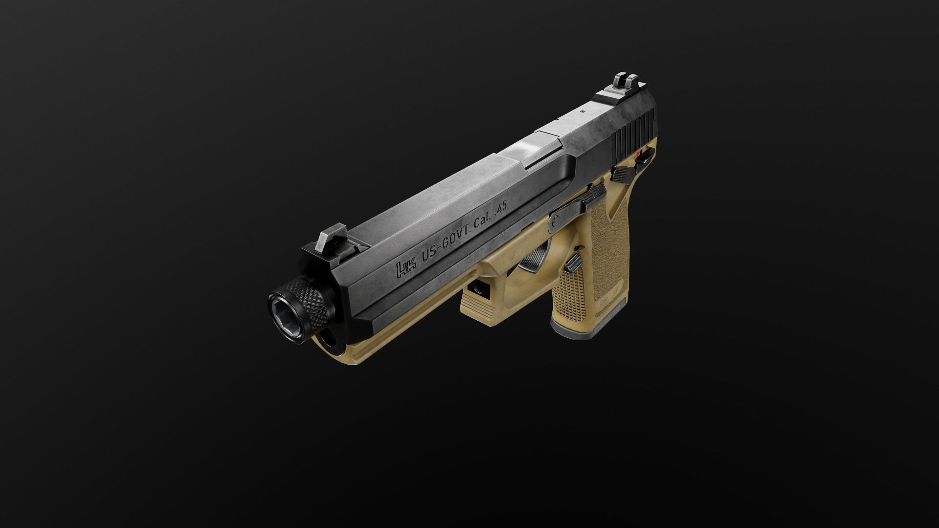 HK Mark 23 45acp SOCOM Handgun Low-poly 3D model_23