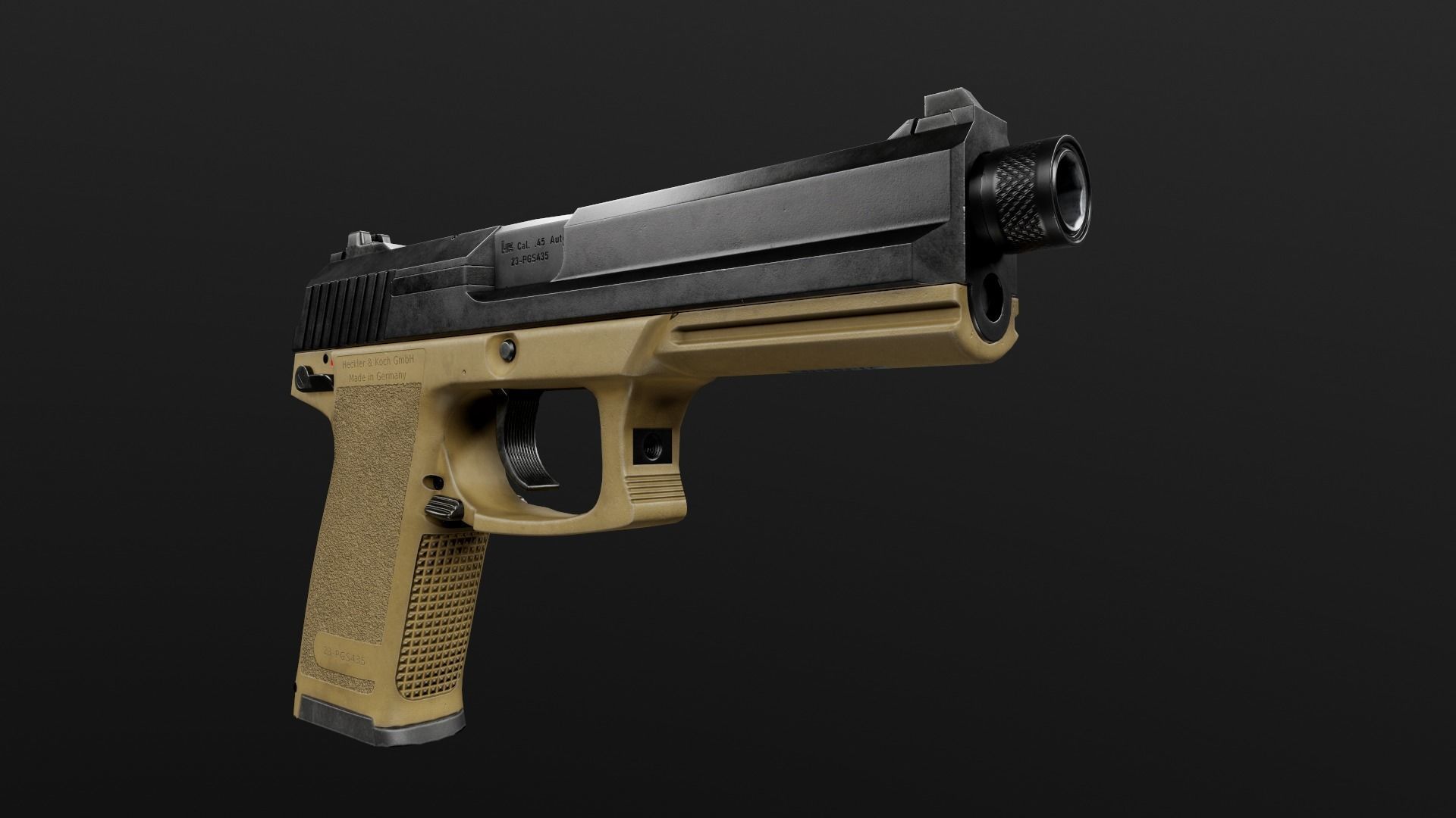HK Mark 23 45acp SOCOM Handgun Low-poly 3D model_18