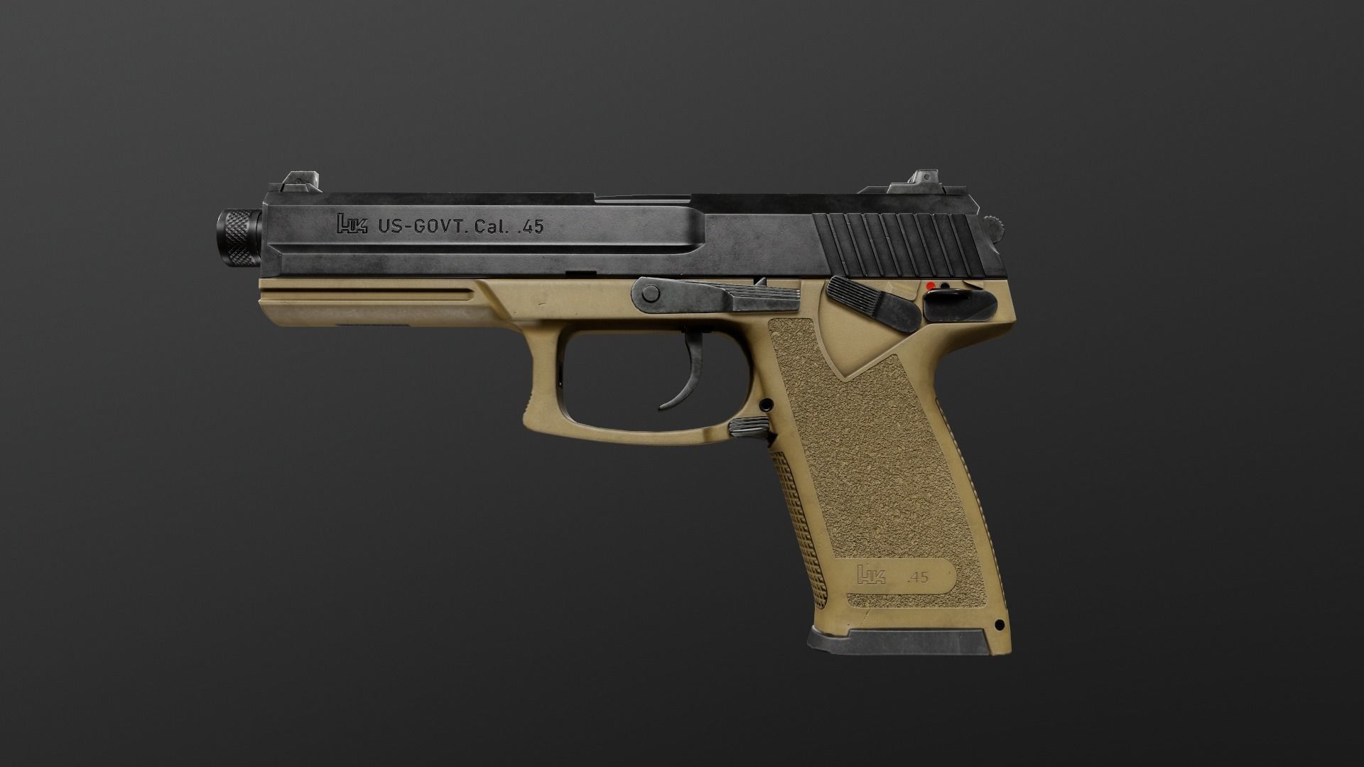 HK Mark 23 45acp SOCOM Handgun Low-poly 3D model_34