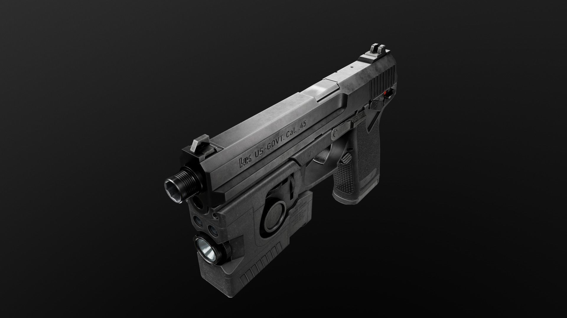 HK Mark 23 45acp SOCOM Handgun Low-poly 3D model_25