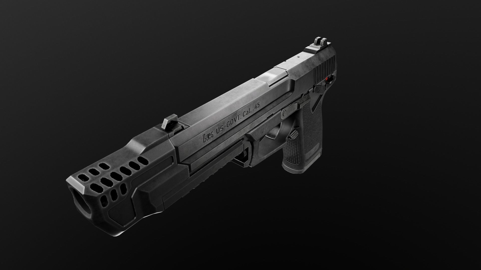 HK Mark 23 45acp SOCOM Handgun Low-poly 3D model_26