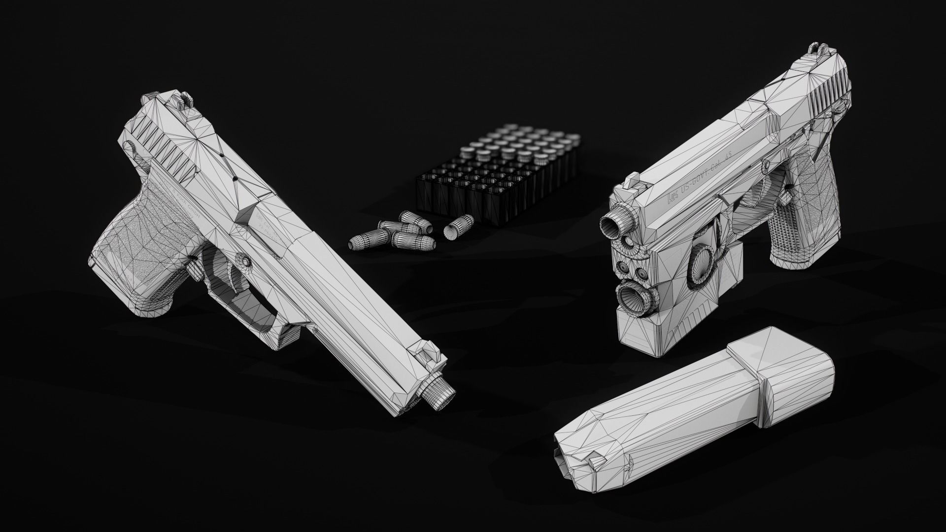 HK Mark 23 45acp SOCOM Handgun Low-poly 3D model_4