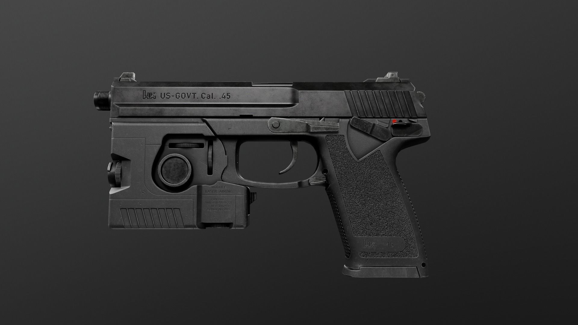 HK Mark 23 45acp SOCOM Handgun Low-poly 3D model_30