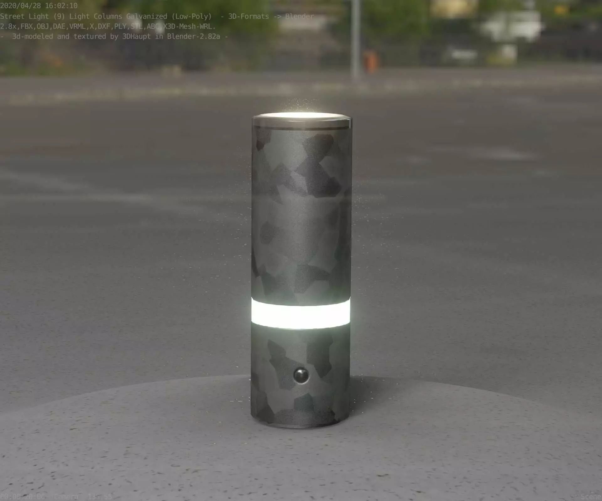 Galvanized Light-Column -5- Street-Light 9 Low-poly 3D model