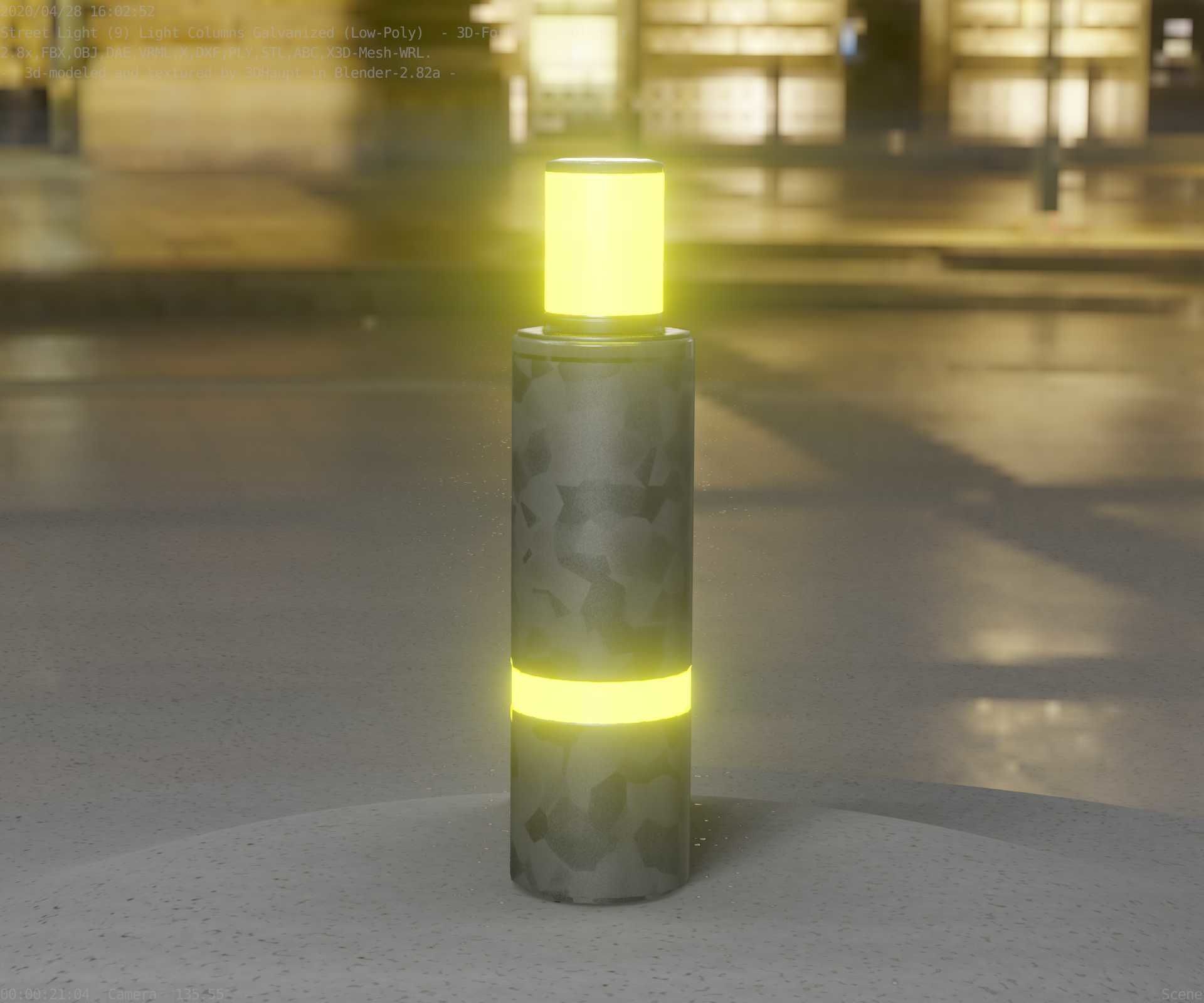 Galvanized Light-Column -6- Street-Light 9 Low-poly 3D model_28