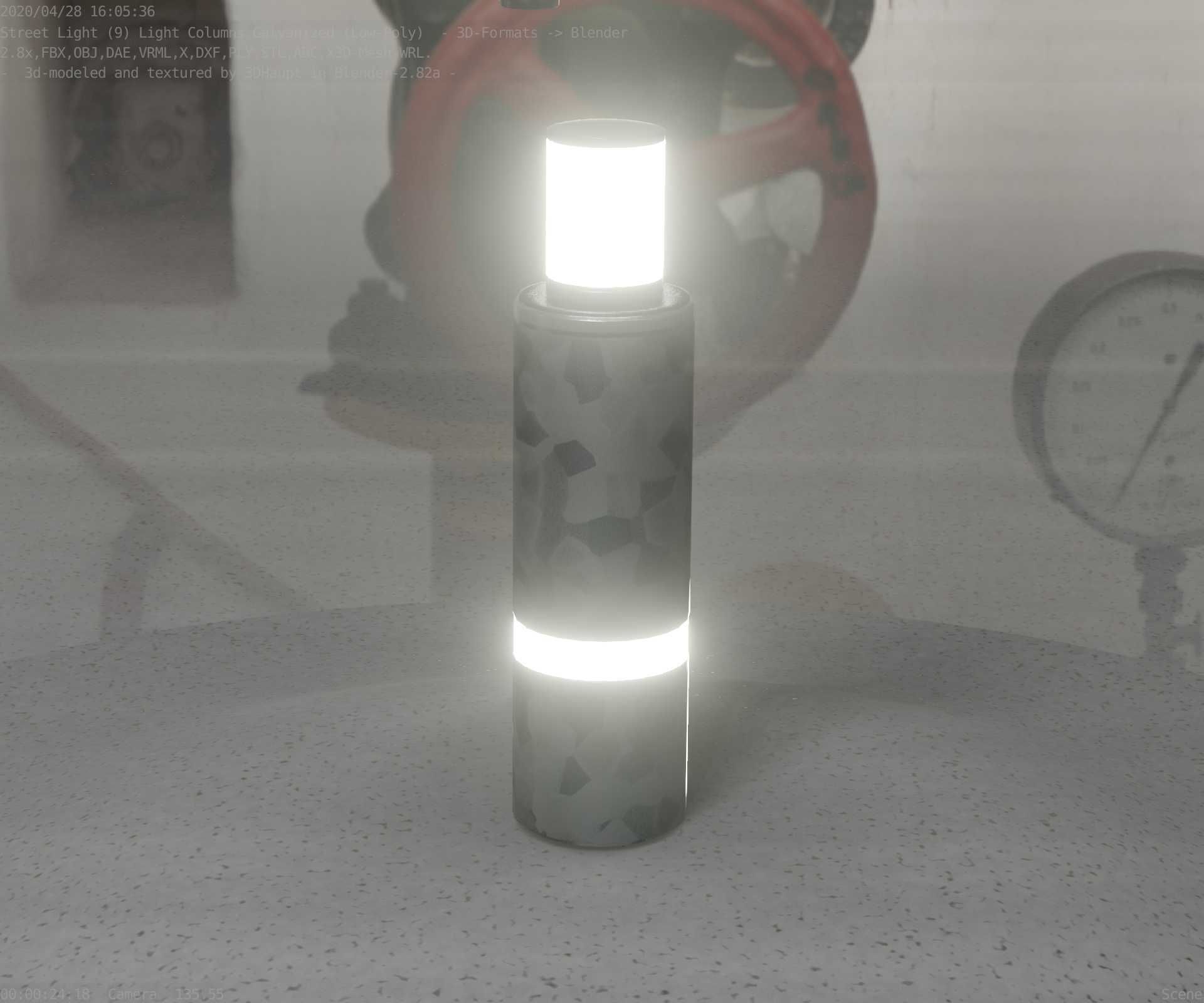 Galvanized Light-Column -6- Street-Light 9 Low-poly 3D model_94