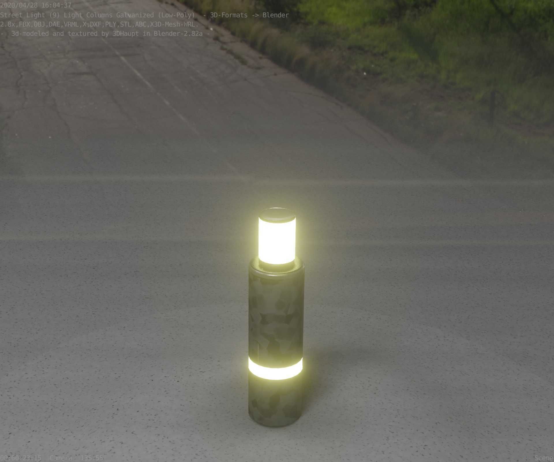 Galvanized Light-Column -6- Street-Light 9 Low-poly 3D model_67