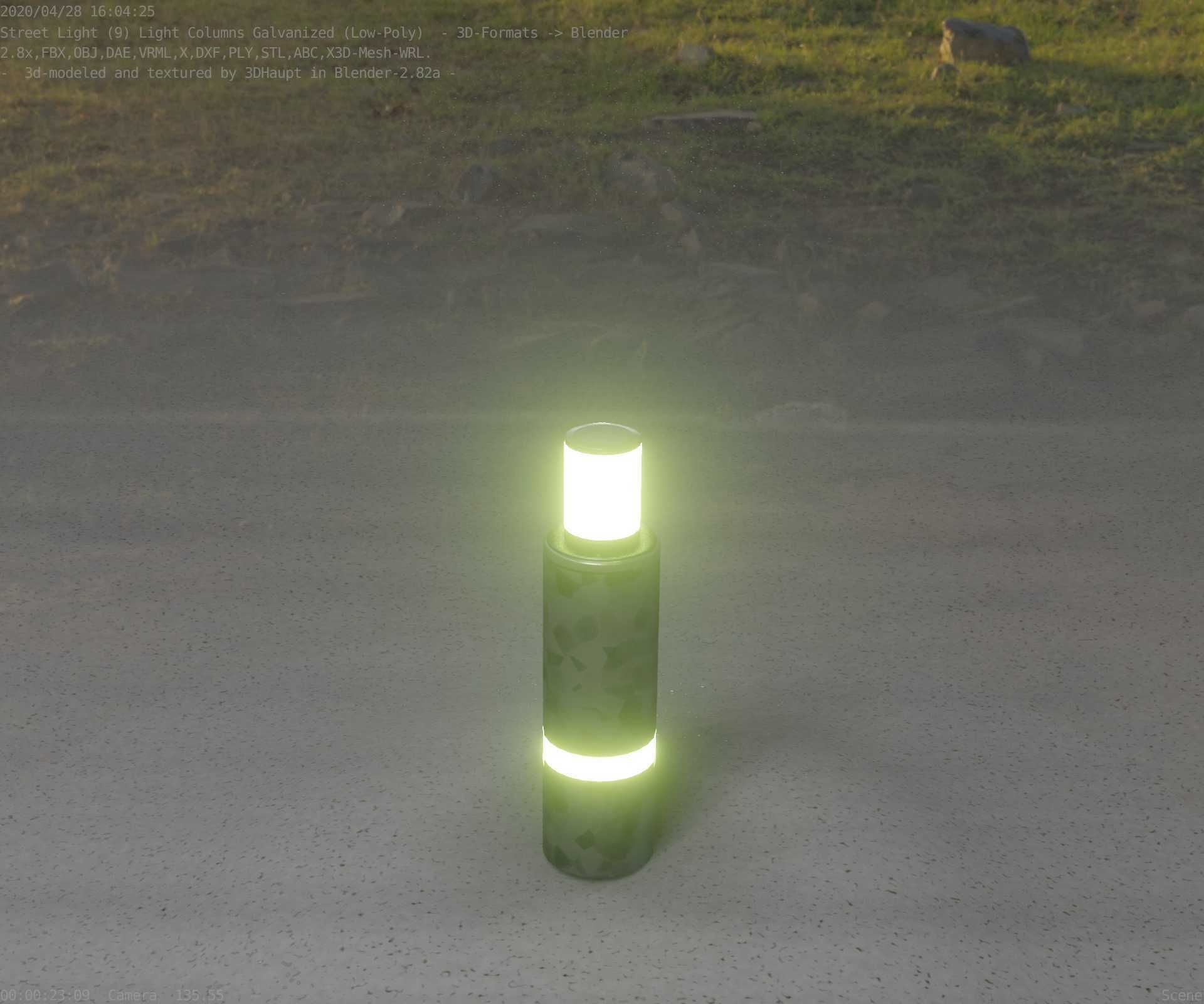 Galvanized Light-Column -6- Street-Light 9 Low-poly 3D model_61