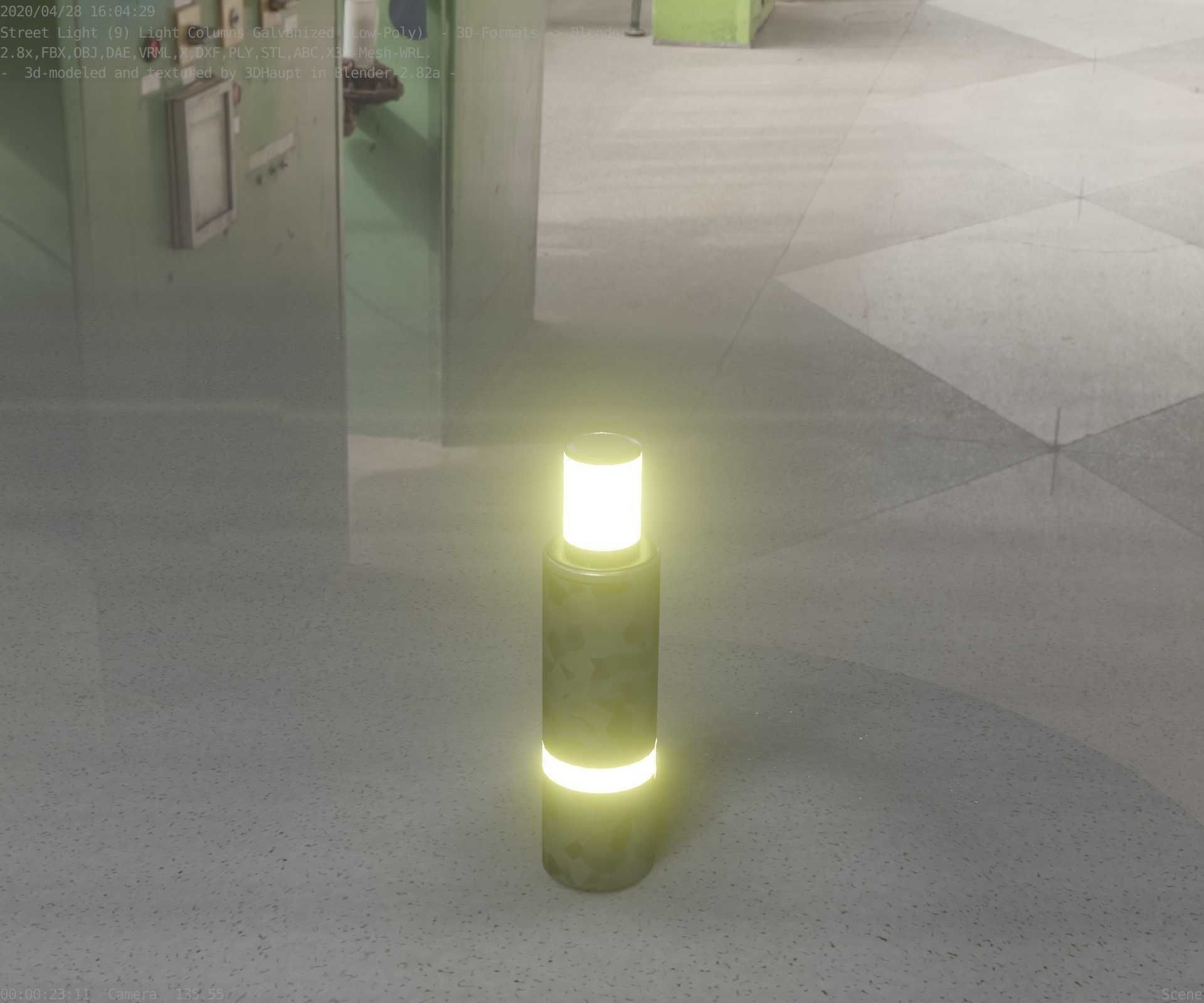 Galvanized Light-Column -6- Street-Light 9 Low-poly 3D model_63