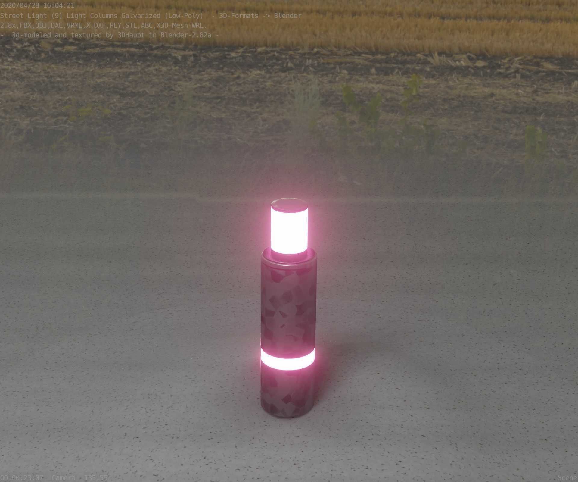 Galvanized Light-Column -6- Street-Light 9 Low-poly 3D model_59