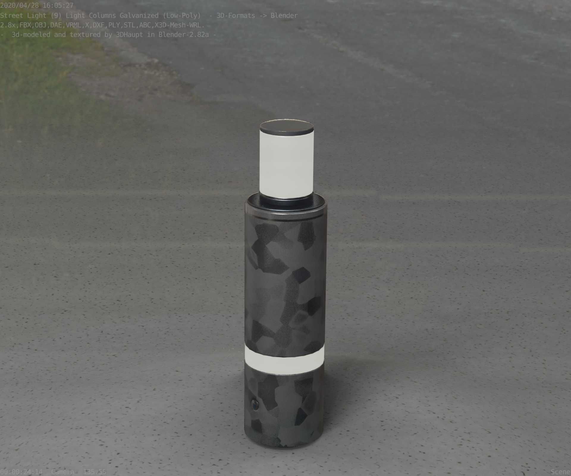 Galvanized Light-Column -6- Street-Light 9 Low-poly 3D model_90