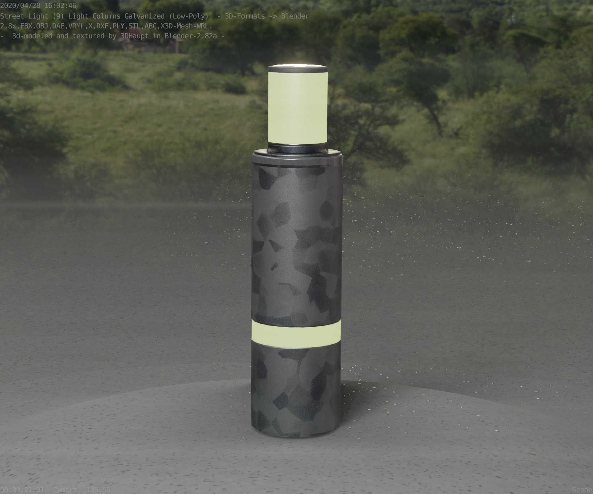 Galvanized Light-Column -6- Street-Light 9 Low-poly 3D model_25