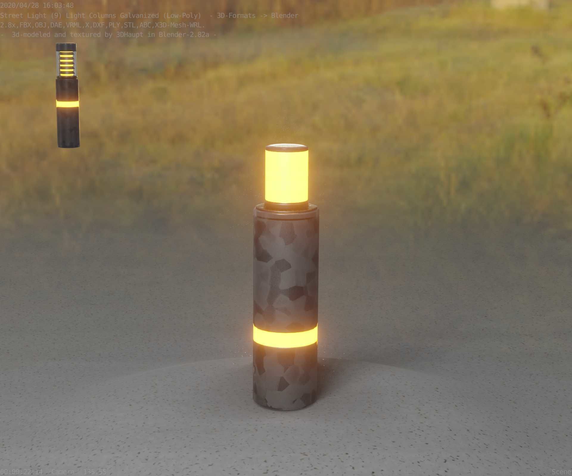 Galvanized Light-Column -6- Street-Light 9 Low-poly 3D model_18