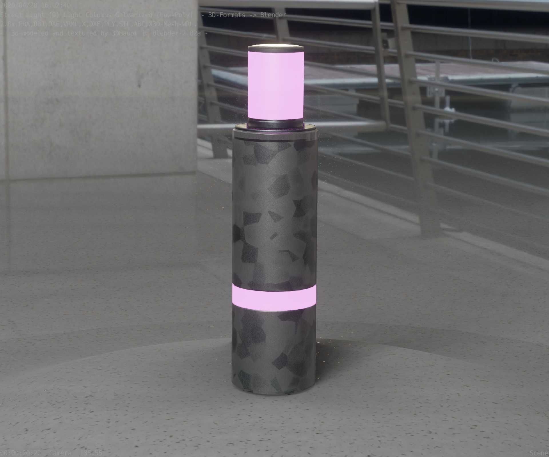 Galvanized Light-Column -6- Street-Light 9 Low-poly 3D model_23