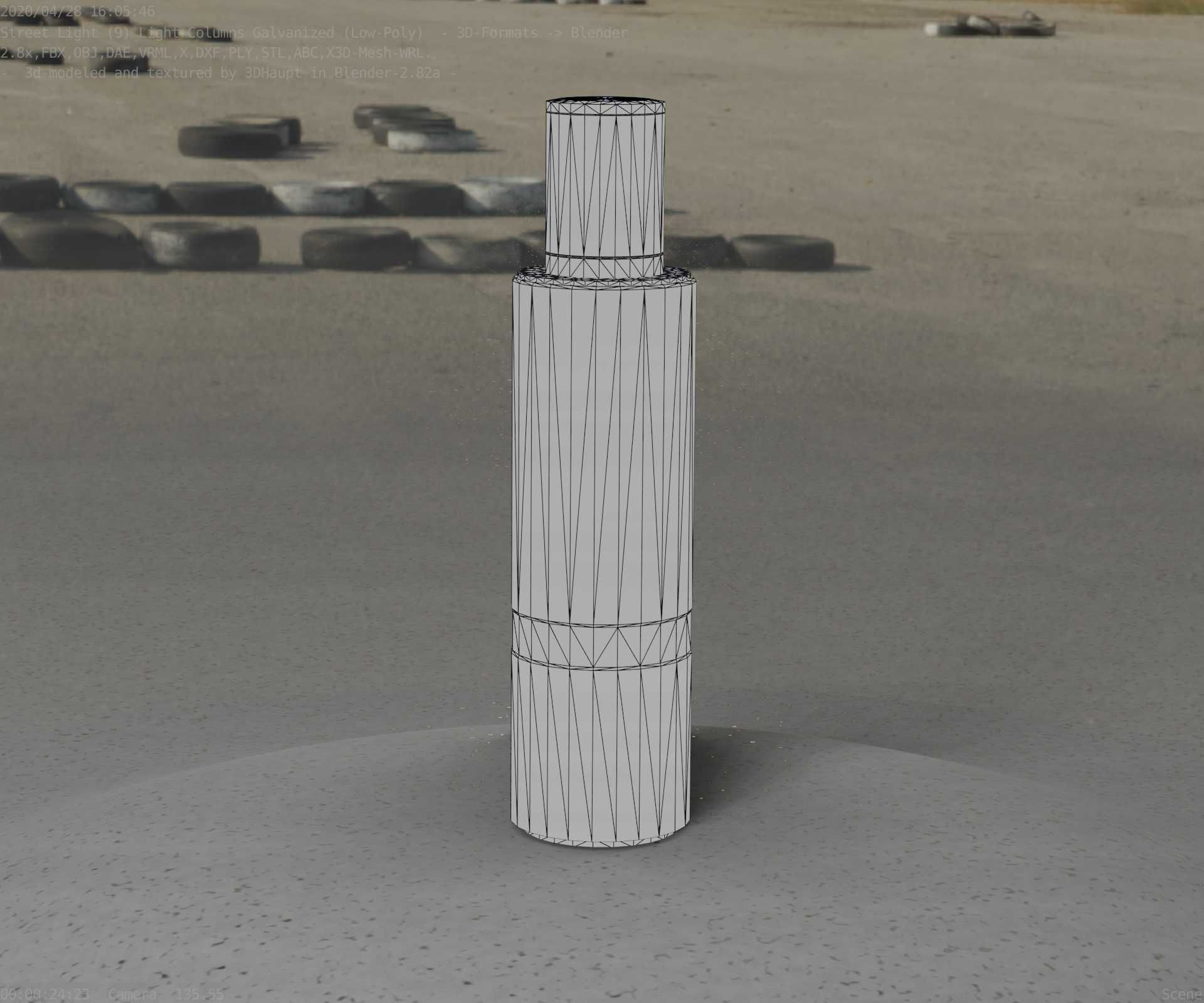 Galvanized Light-Column -6- Street-Light 9 Low-poly 3D model_99