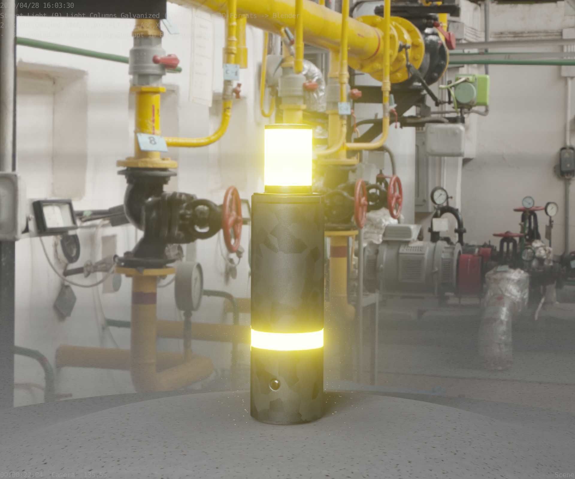 Galvanized Light-Column -6- Street-Light 9 Low-poly 3D model_52