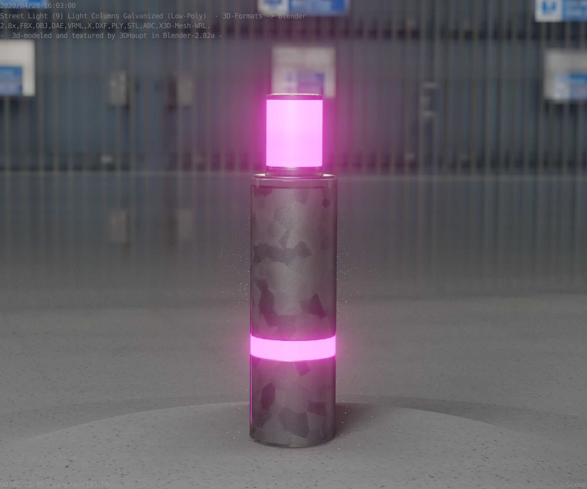 Galvanized Light-Column -6- Street-Light 9 Low-poly 3D model_33