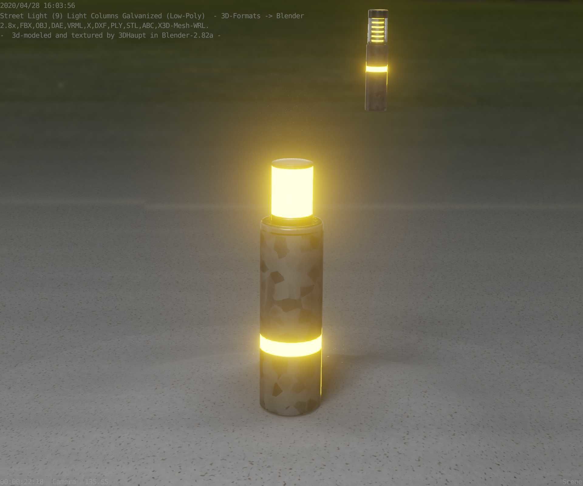 Galvanized Light-Column -6- Street-Light 9 Low-poly 3D model_53