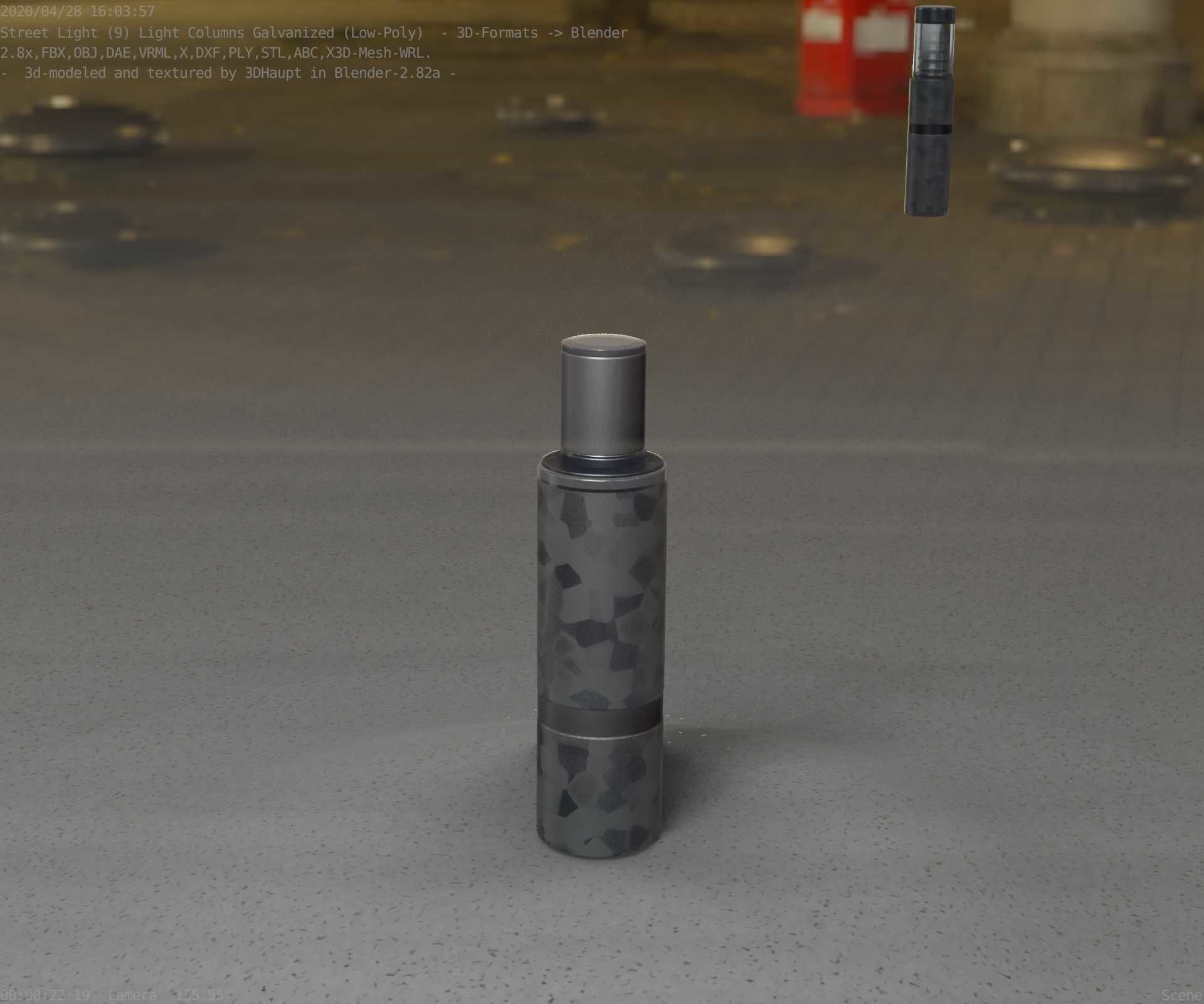 Galvanized Light-Column -6- Street-Light 9 Low-poly 3D model_54