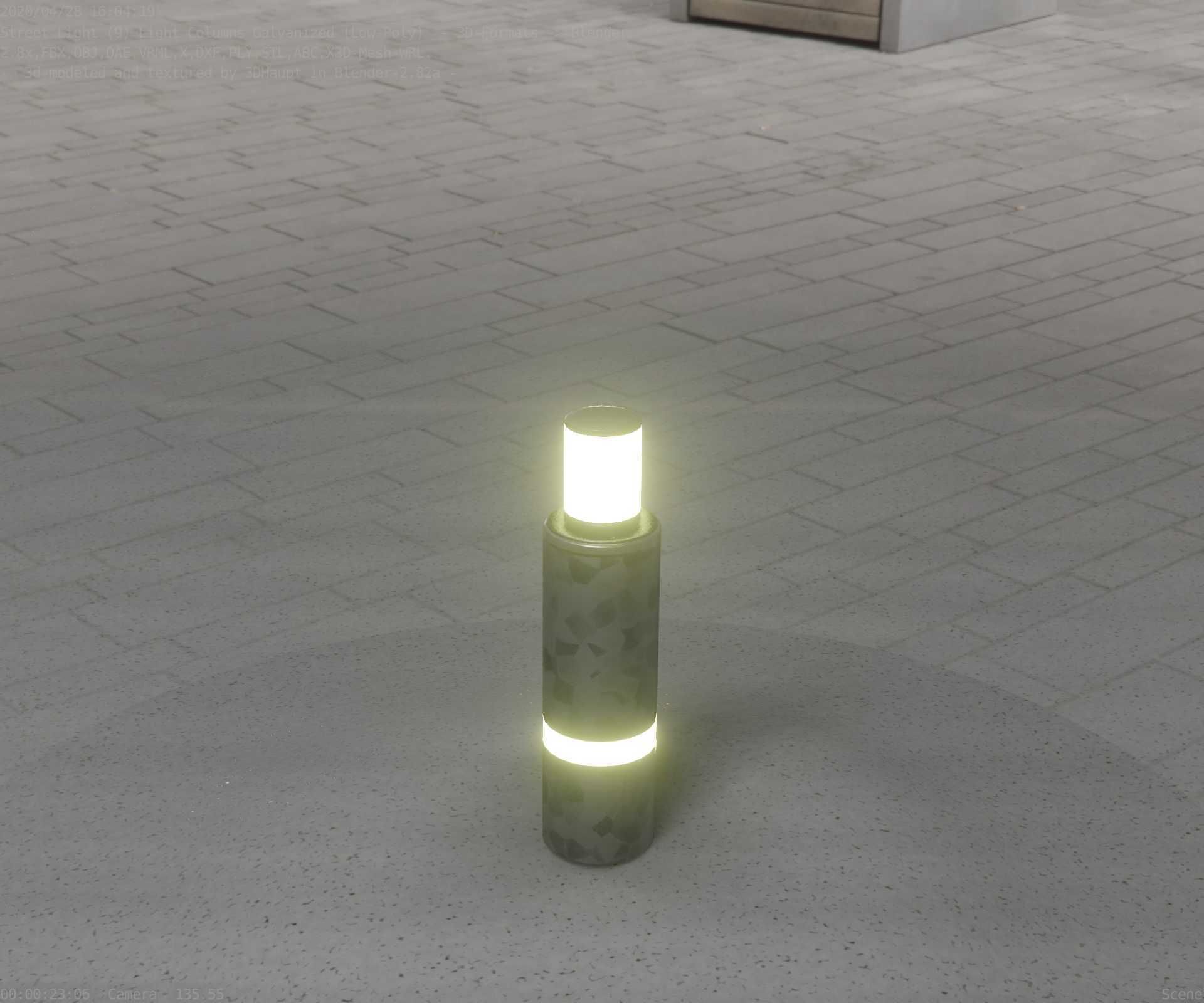 Galvanized Light-Column -6- Street-Light 9 Low-poly 3D model_58