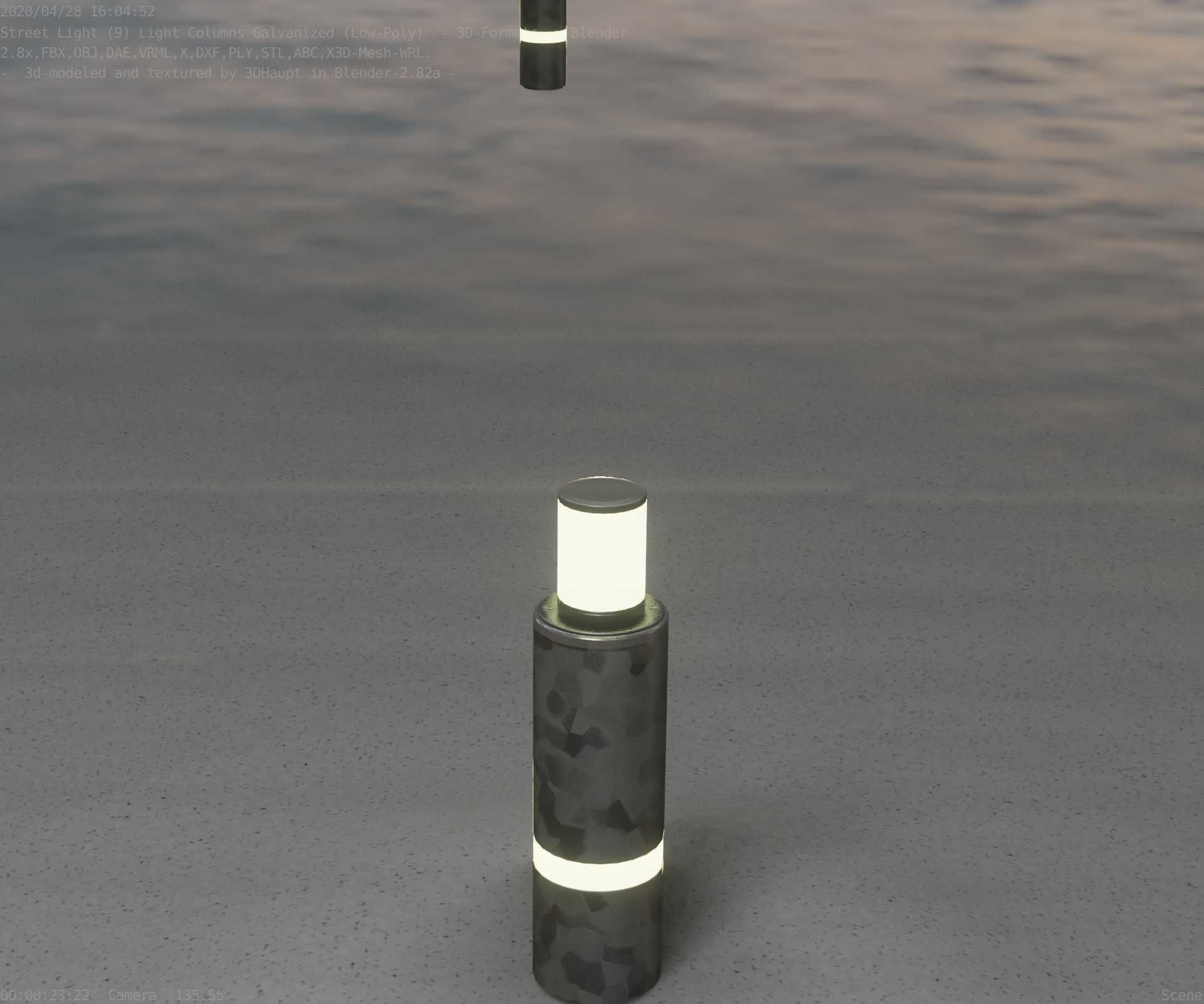 Galvanized Light-Column -6- Street-Light 9 Low-poly 3D model_74