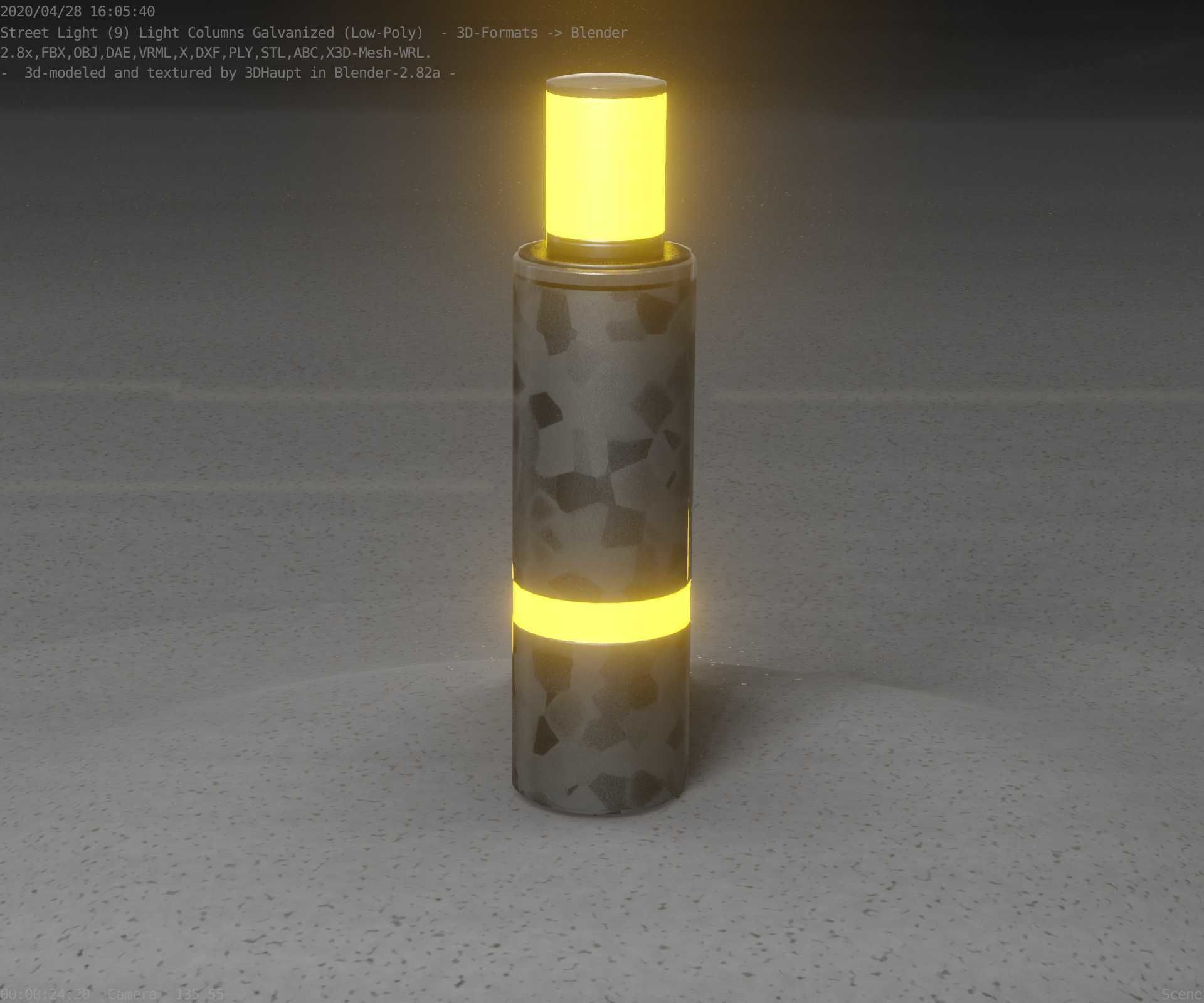 Galvanized Light-Column -6- Street-Light 9 Low-poly 3D model_96