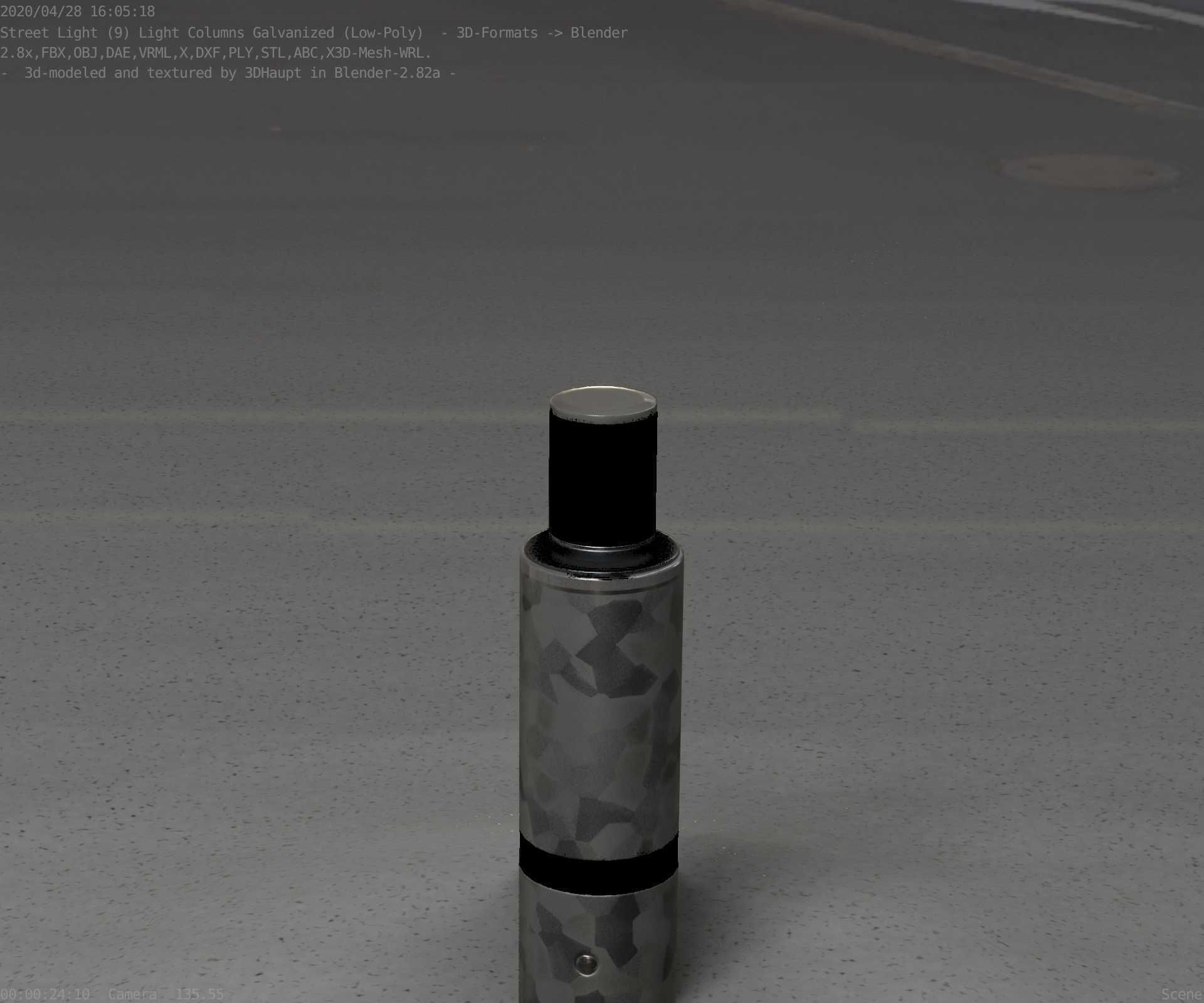 Galvanized Light-Column -6- Street-Light 9 Low-poly 3D model_86