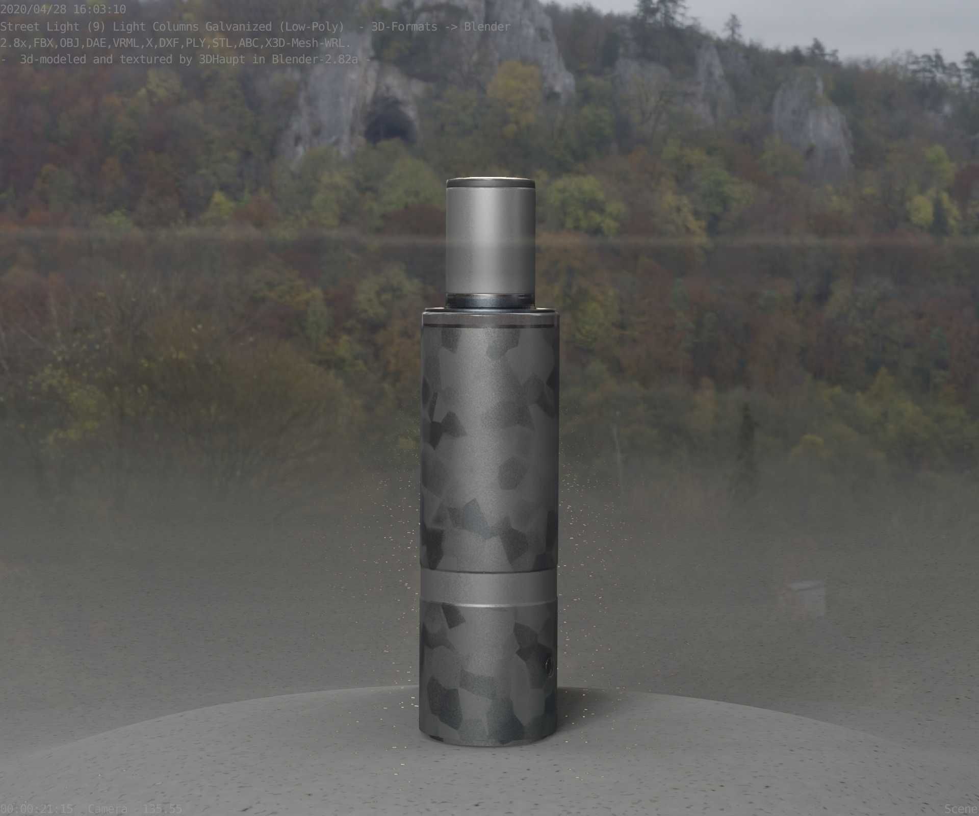 Galvanized Light-Column -6- Street-Light 9 Low-poly 3D model_39