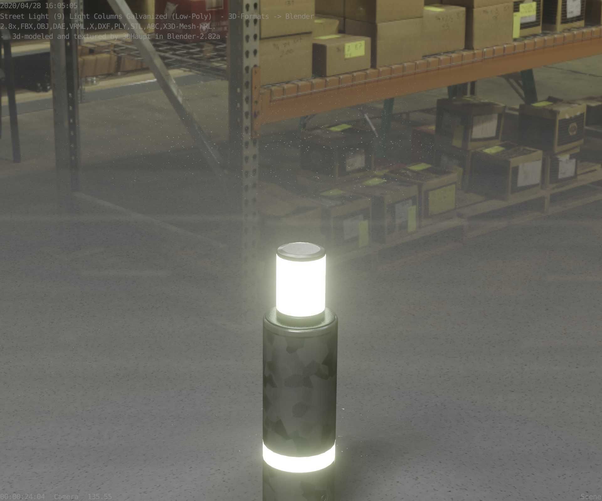 Galvanized Light-Column -6- Street-Light 9 Low-poly 3D model_80