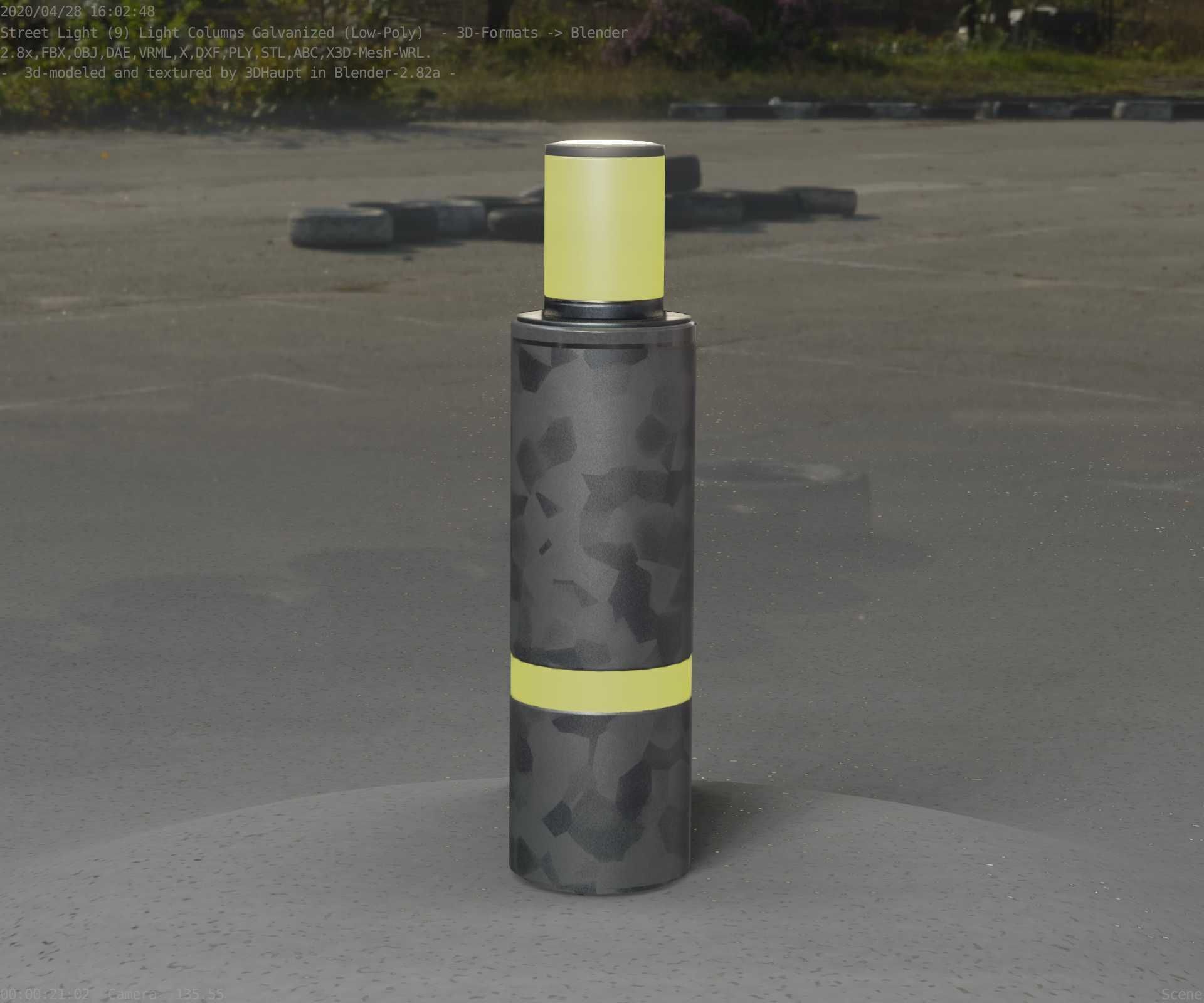 Galvanized Light-Column -6- Street-Light 9 Low-poly 3D model_26