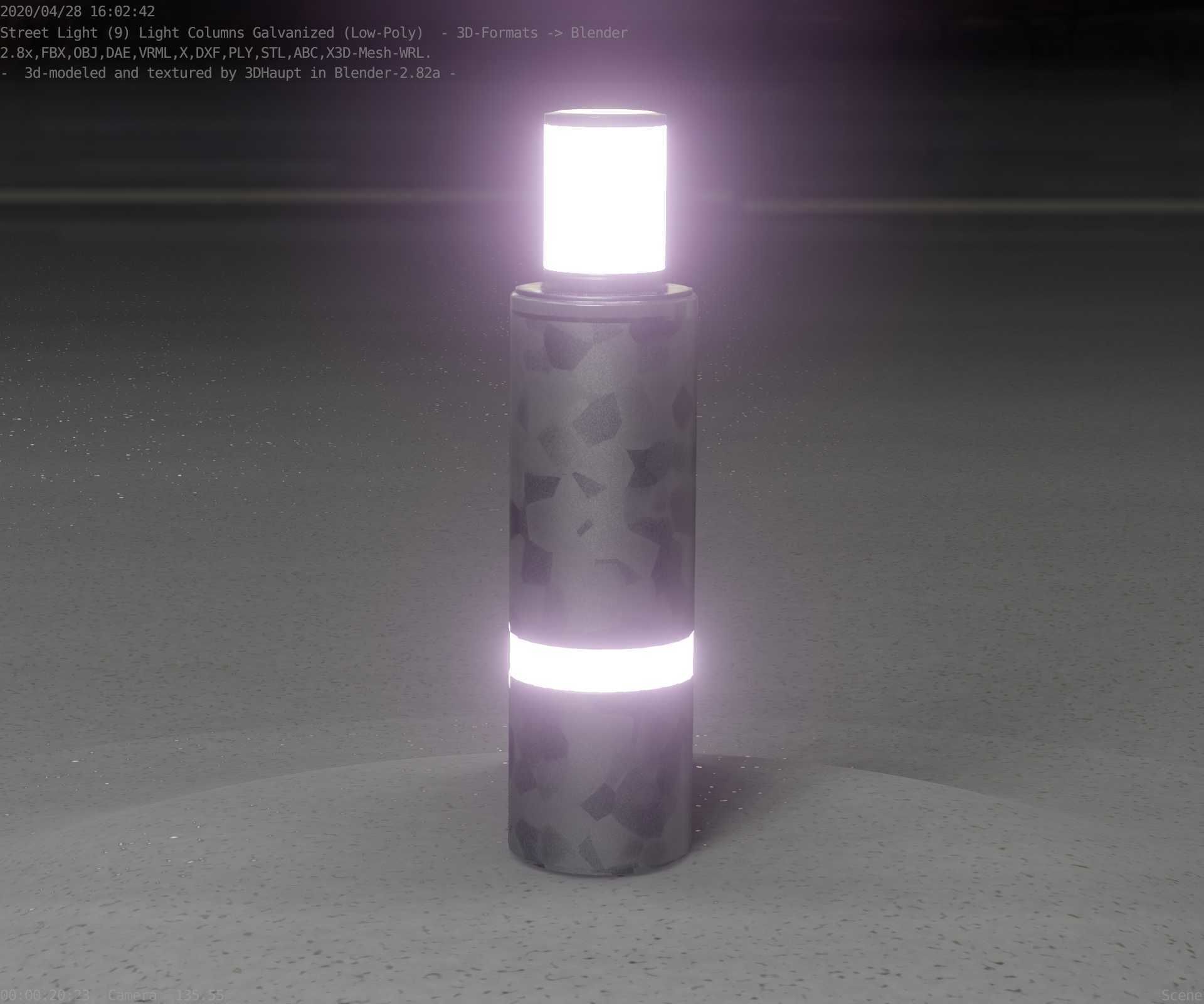 Galvanized Light-Column -6- Street-Light 9 Low-poly 3D model_24