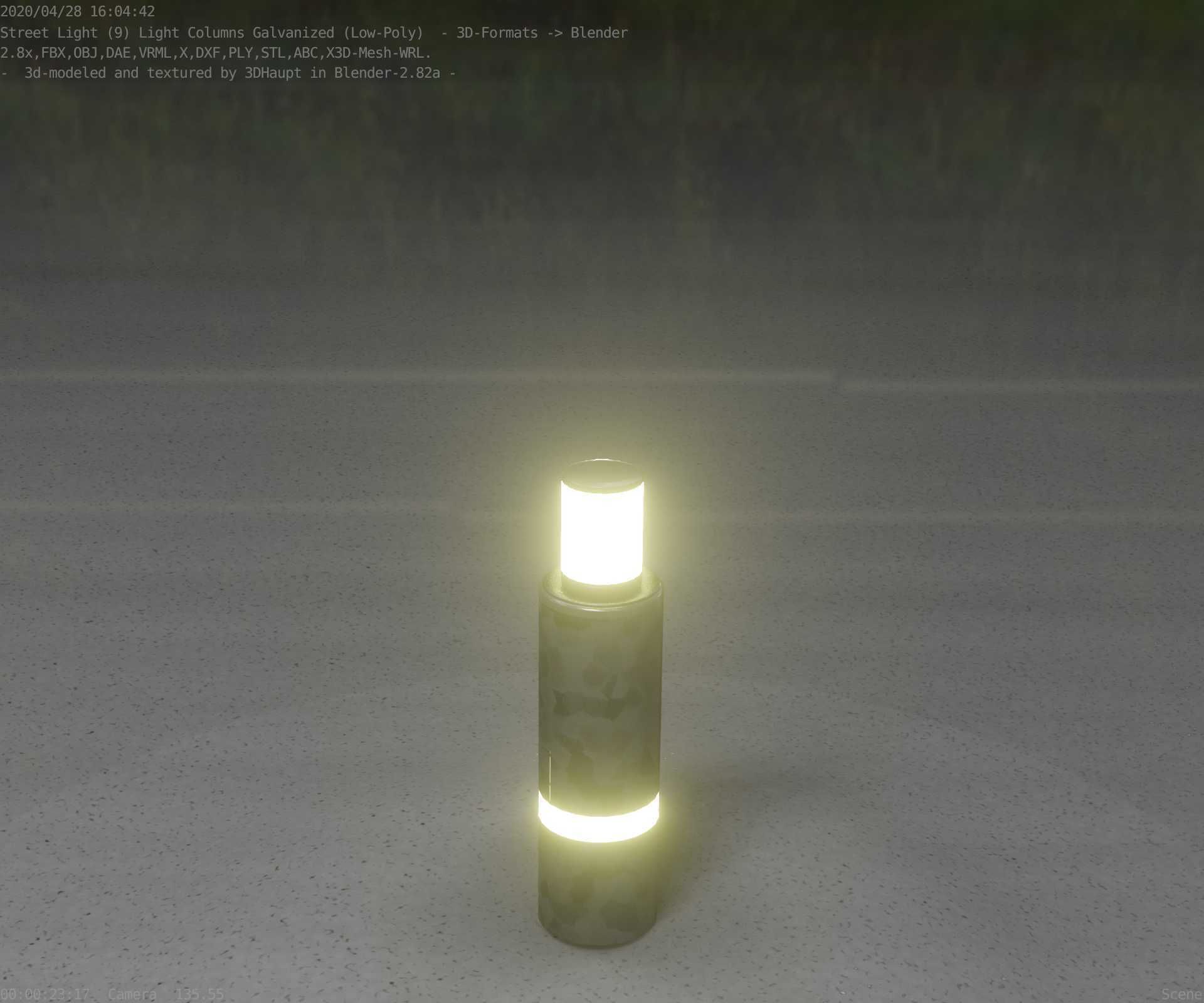 Galvanized Light-Column -6- Street-Light 9 Low-poly 3D model_69