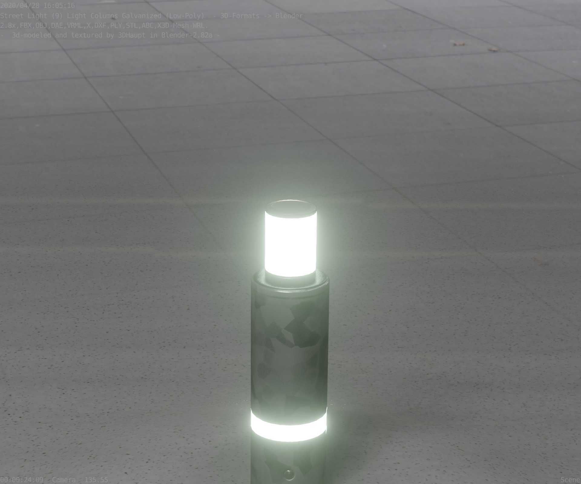 Galvanized Light-Column -6- Street-Light 9 Low-poly 3D model_85