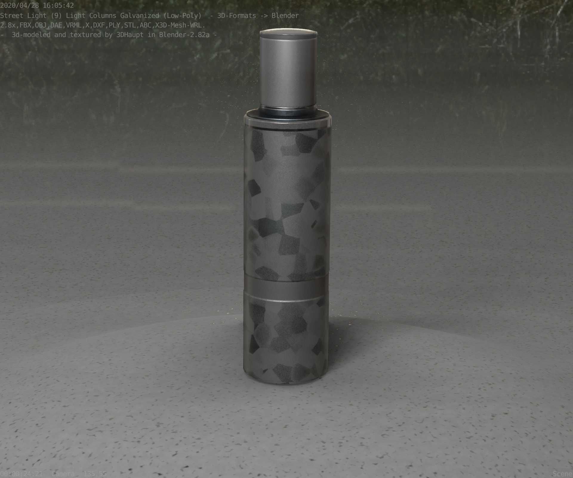 Galvanized Light-Column -6- Street-Light 9 Low-poly 3D model_97