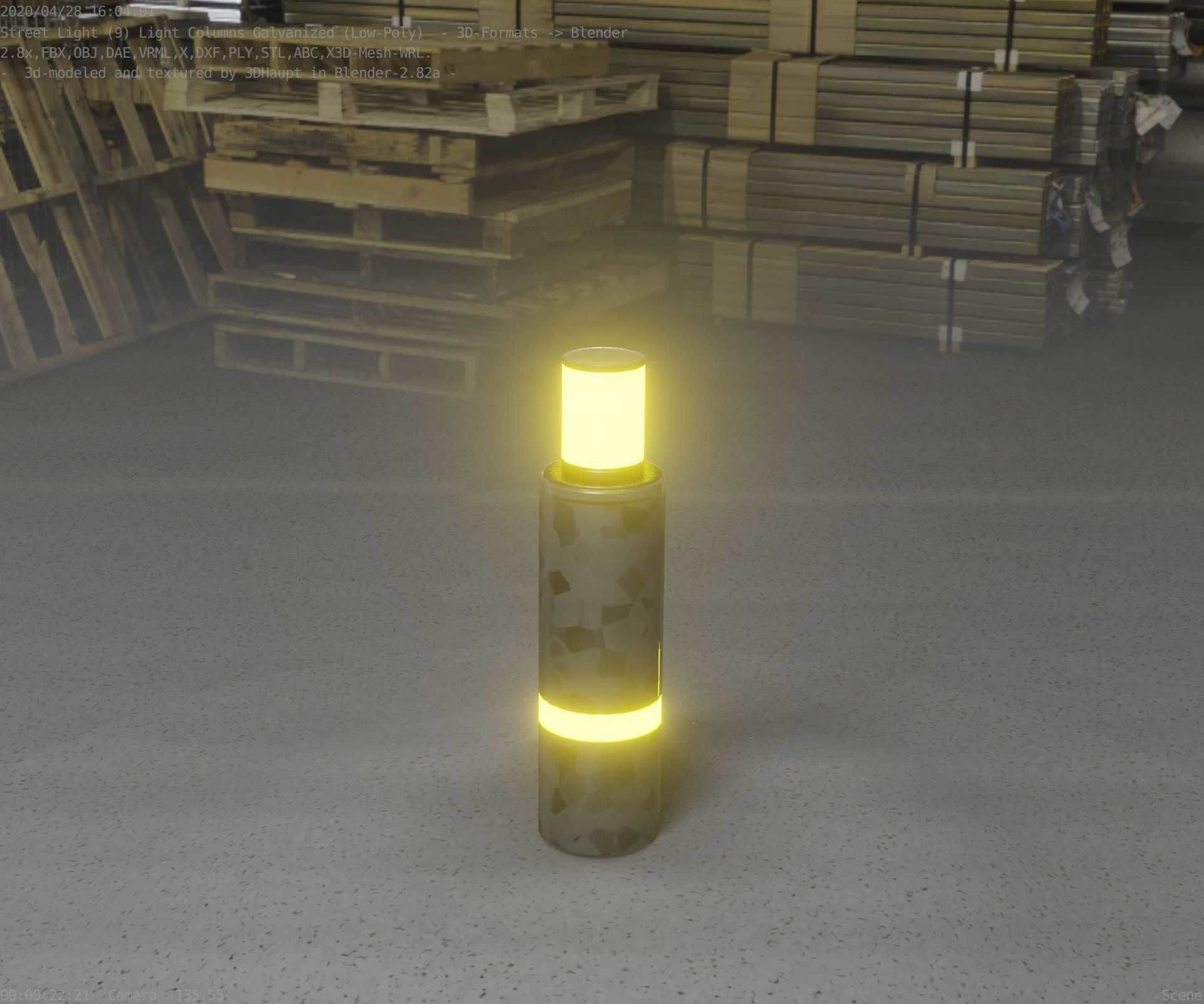 Galvanized Light-Column -6- Street-Light 9 Low-poly 3D model_56