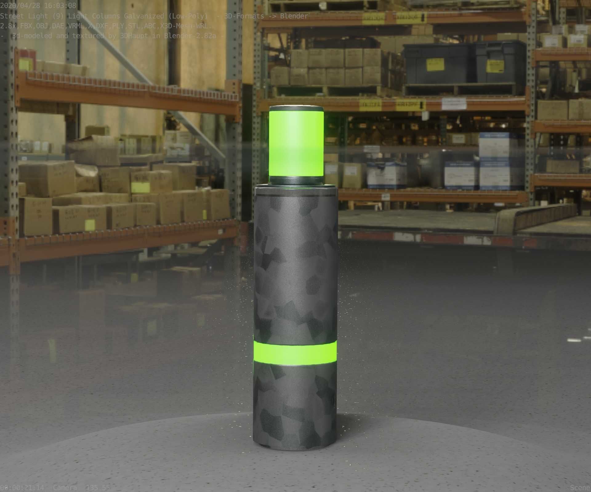 Galvanized Light-Column -6- Street-Light 9 Low-poly 3D model_38