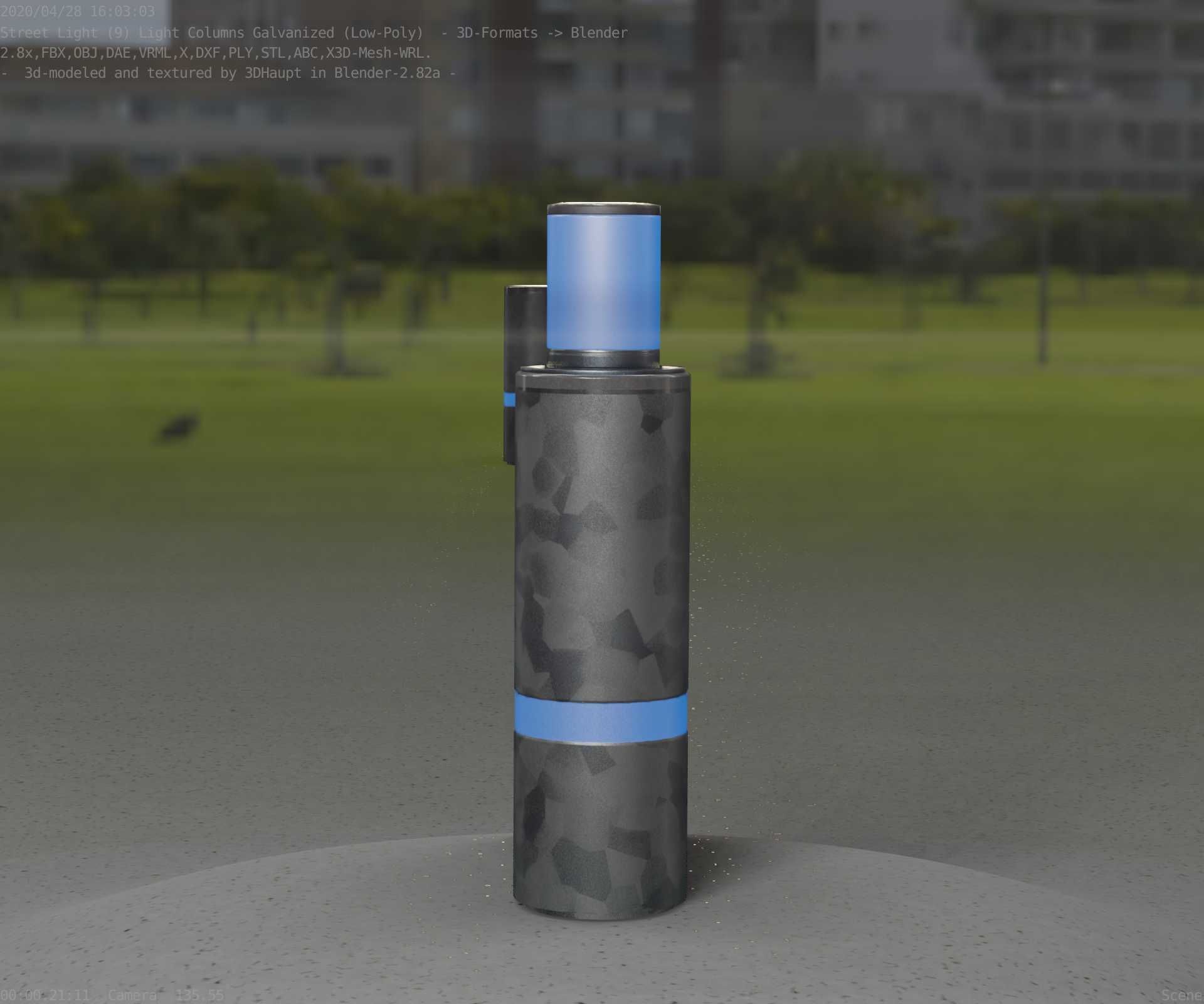 Galvanized Light-Column -6- Street-Light 9 Low-poly 3D model_35