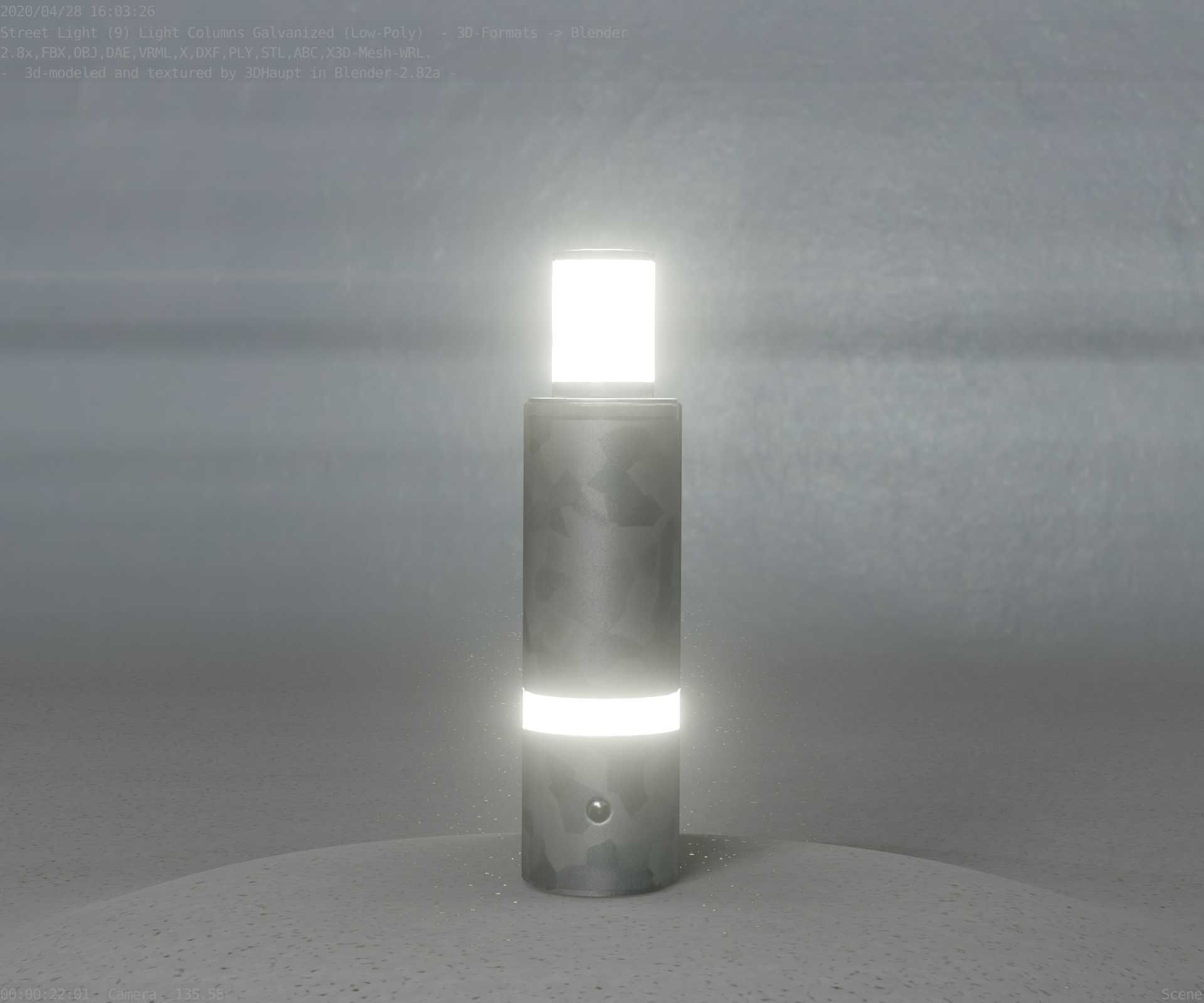 Galvanized Light-Column -6- Street-Light 9 Low-poly 3D model_49