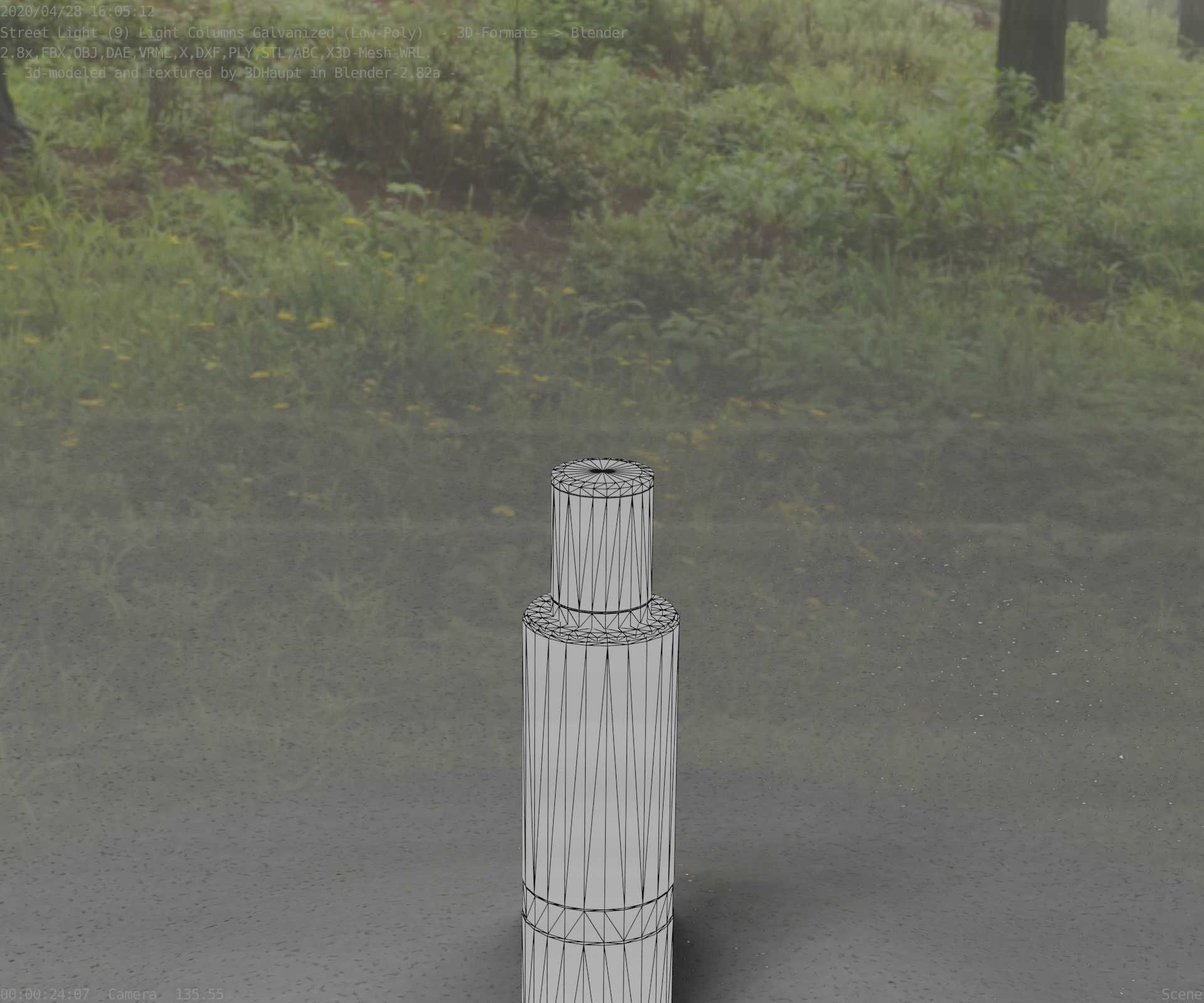 Galvanized Light-Column -6- Street-Light 9 Low-poly 3D model_83