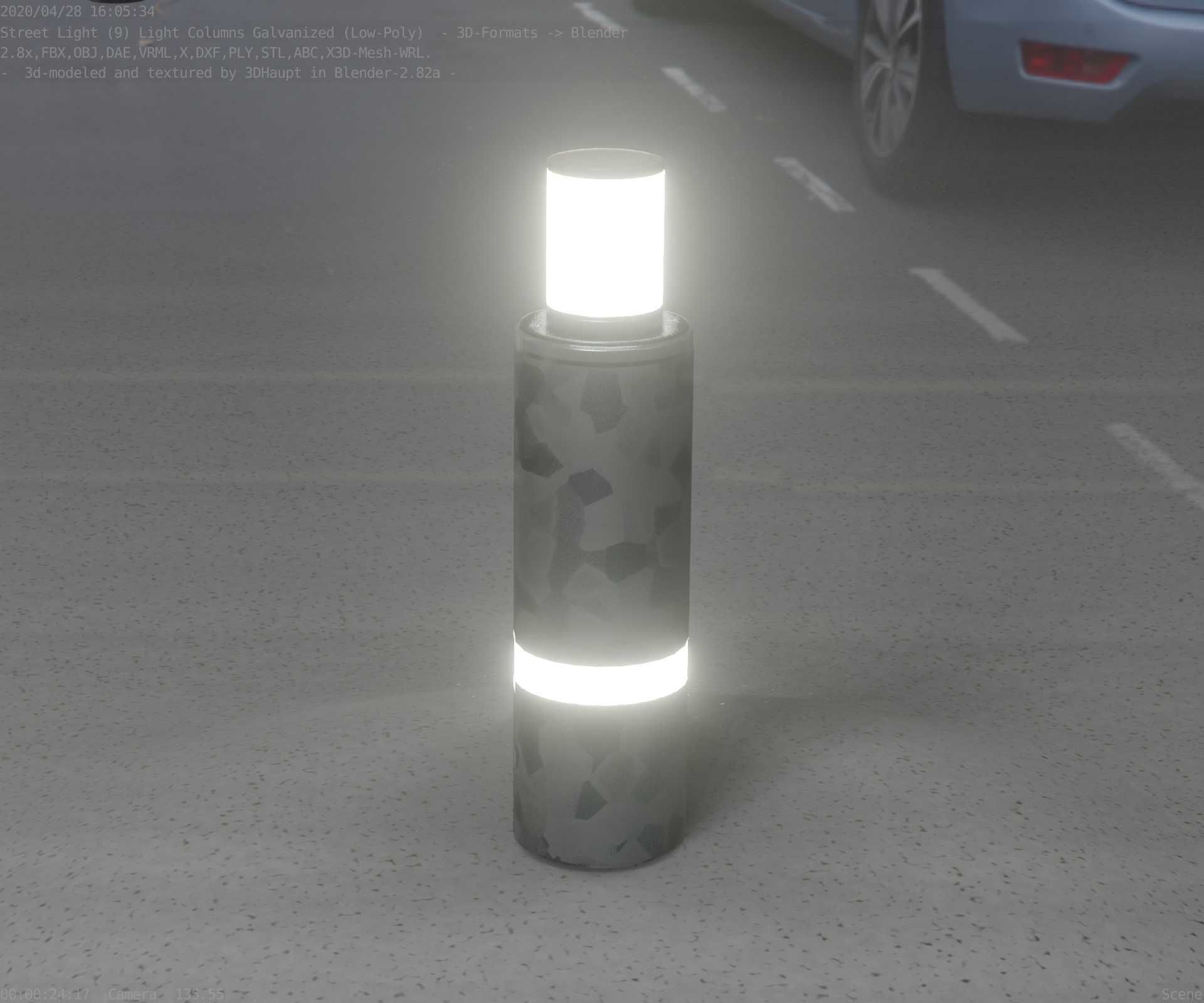 Galvanized Light-Column -6- Street-Light 9 Low-poly 3D model_93