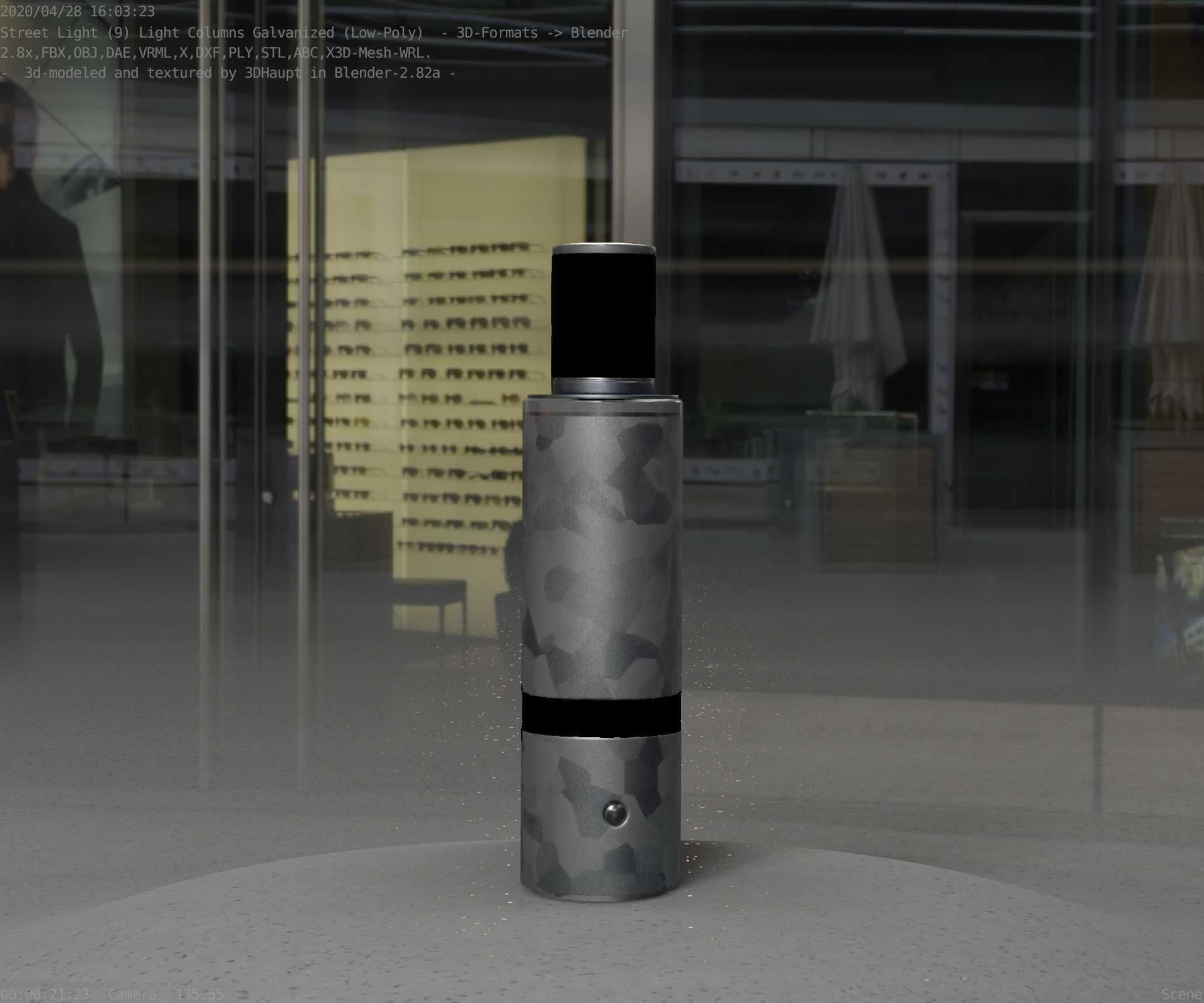 Galvanized Light-Column -6- Street-Light 9 Low-poly 3D model_47