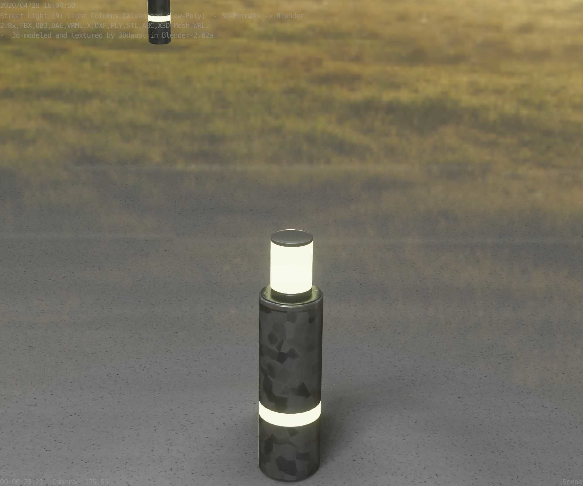 Galvanized Light-Column -6- Street-Light 9 Low-poly 3D model_73