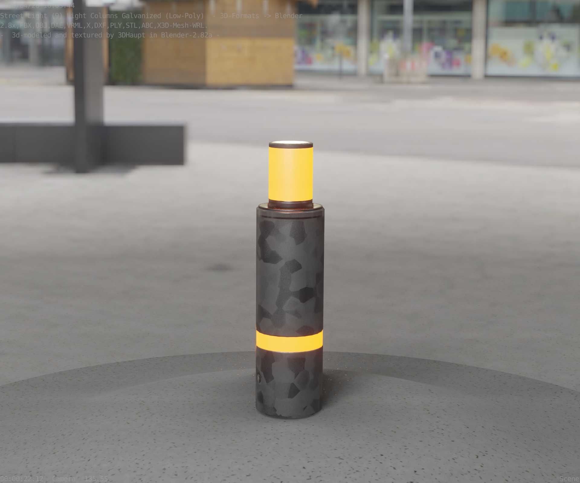 Galvanized Light-Column -6- Street-Light 9 Low-poly 3D model_16