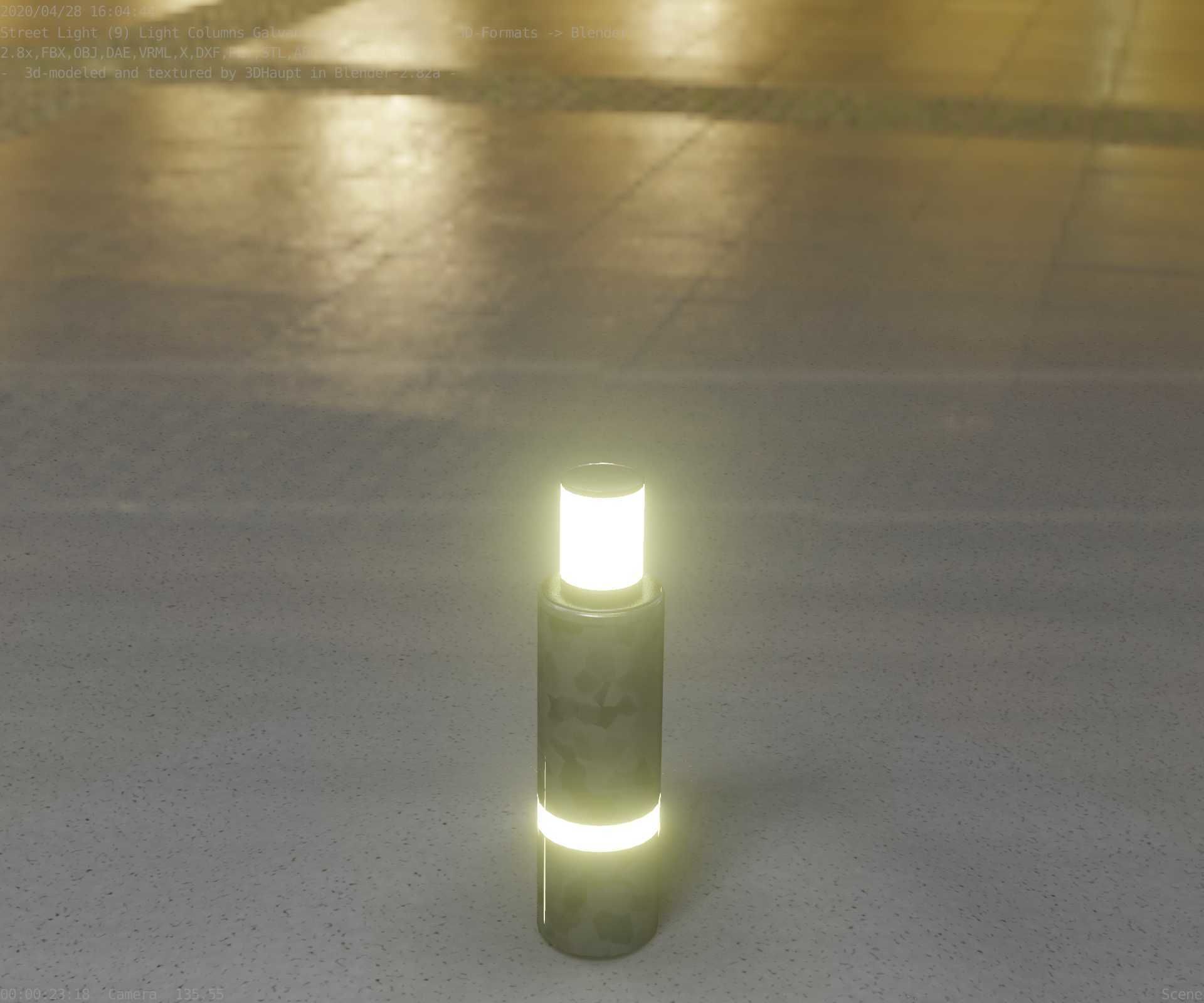 Galvanized Light-Column -6- Street-Light 9 Low-poly 3D model_70