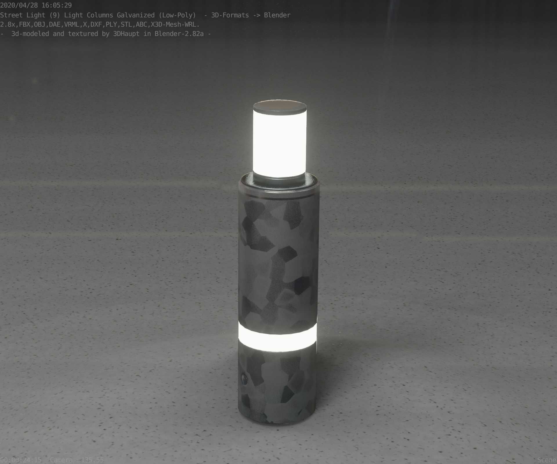 Galvanized Light-Column -6- Street-Light 9 Low-poly 3D model_91