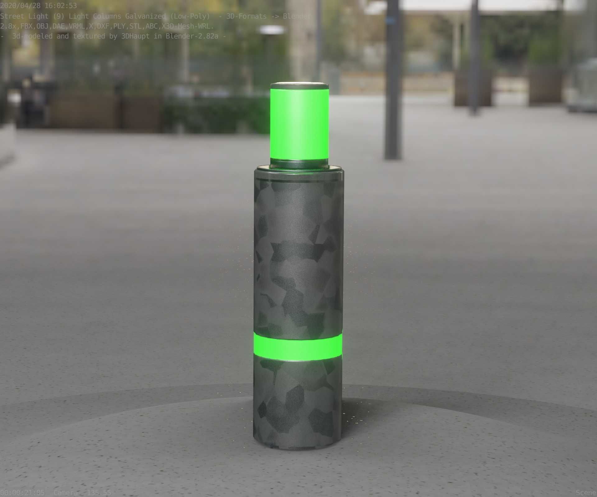 Galvanized Light-Column -6- Street-Light 9 Low-poly 3D model_29