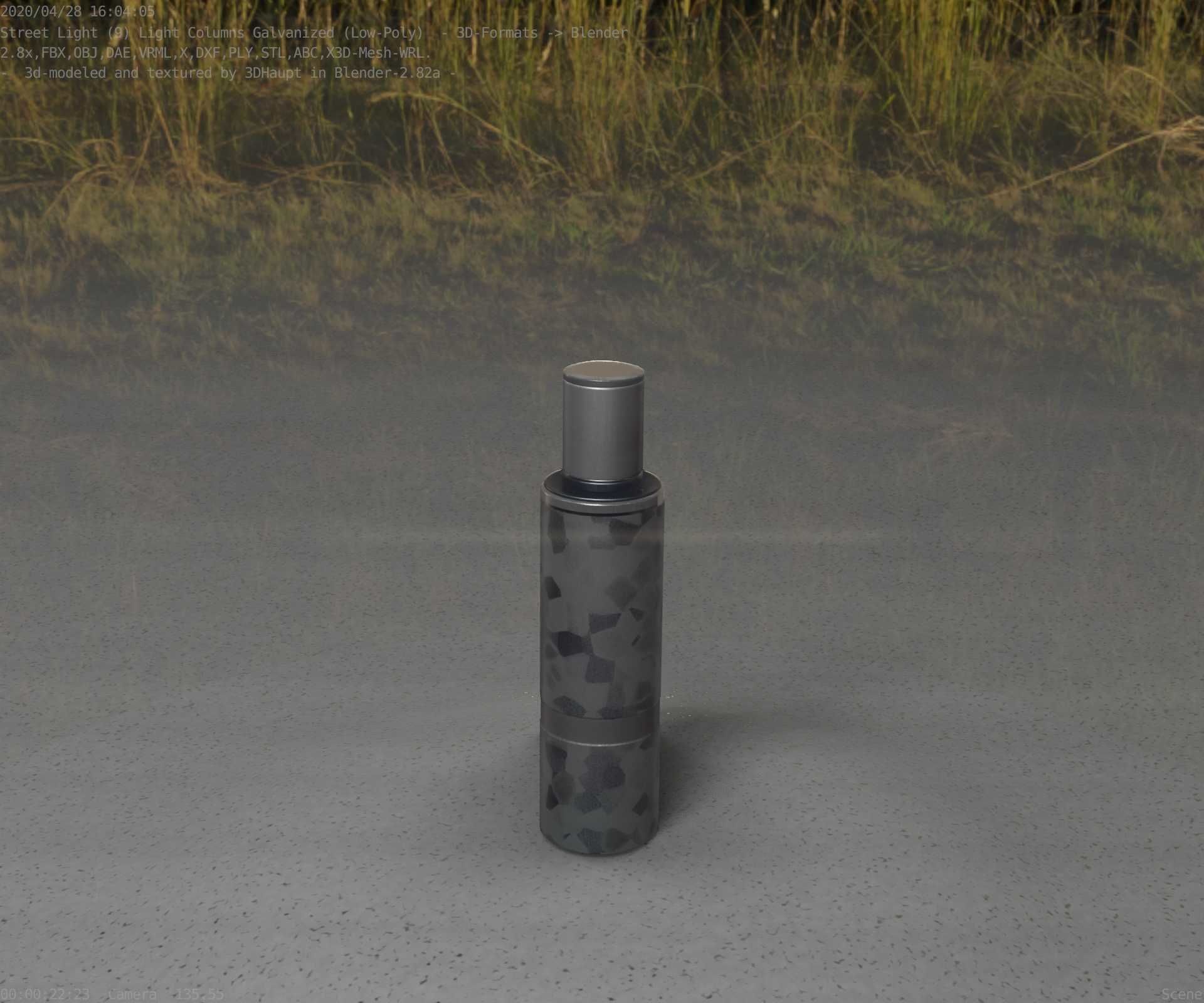 Galvanized Light-Column -6- Street-Light 9 Low-poly 3D model_3